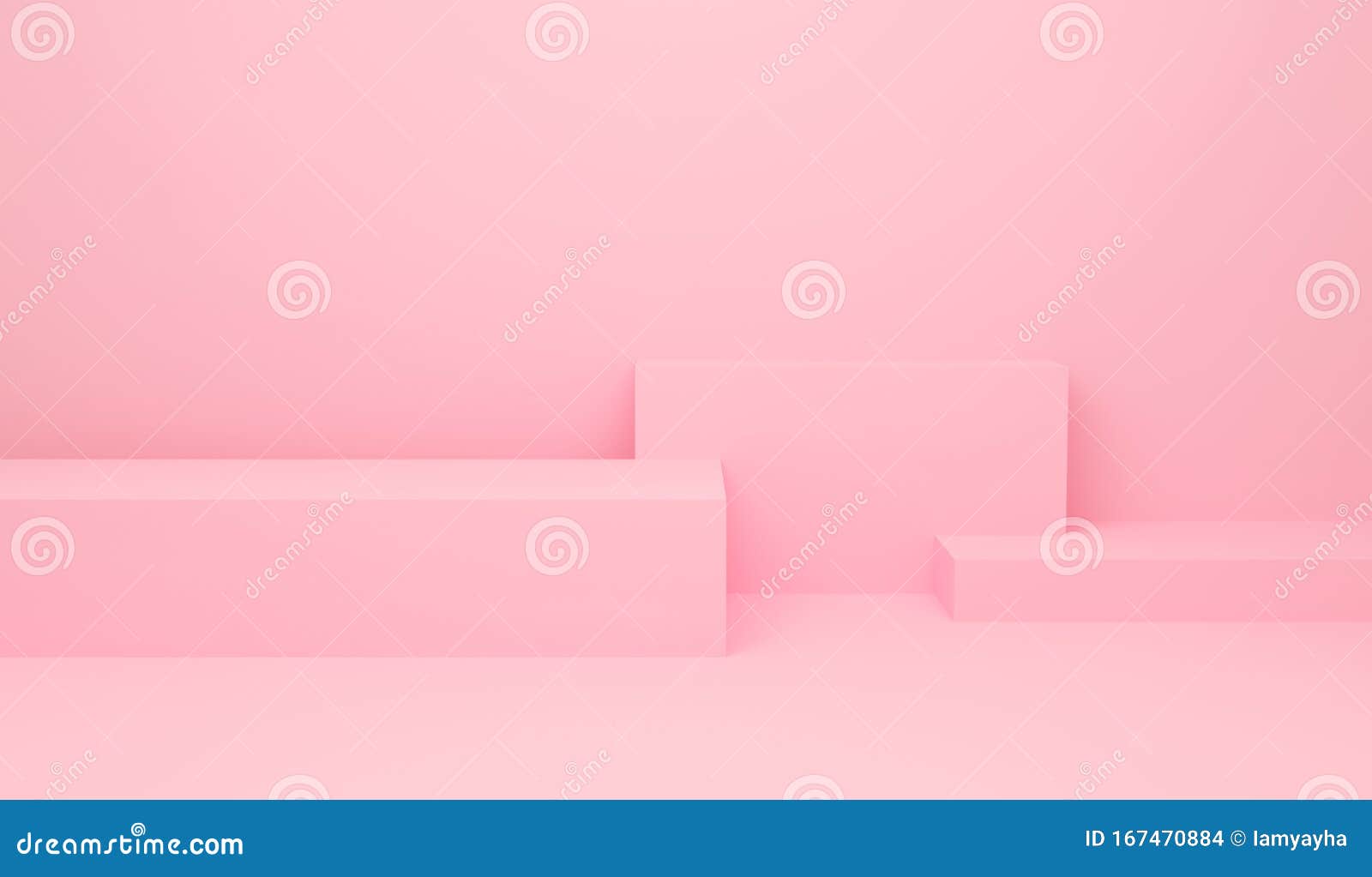 Abstract Pink on Floor Minimal Background with Geometric Shape. 3d ...