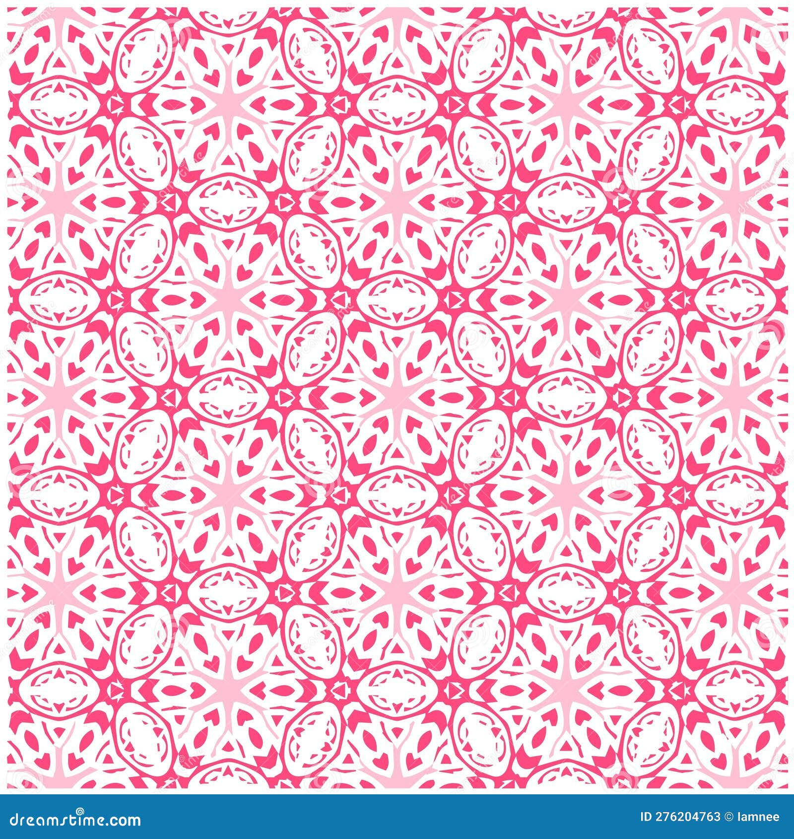 Abstract Pink Mandala or Ikat Wallpaper Pattern Background Stock Vector