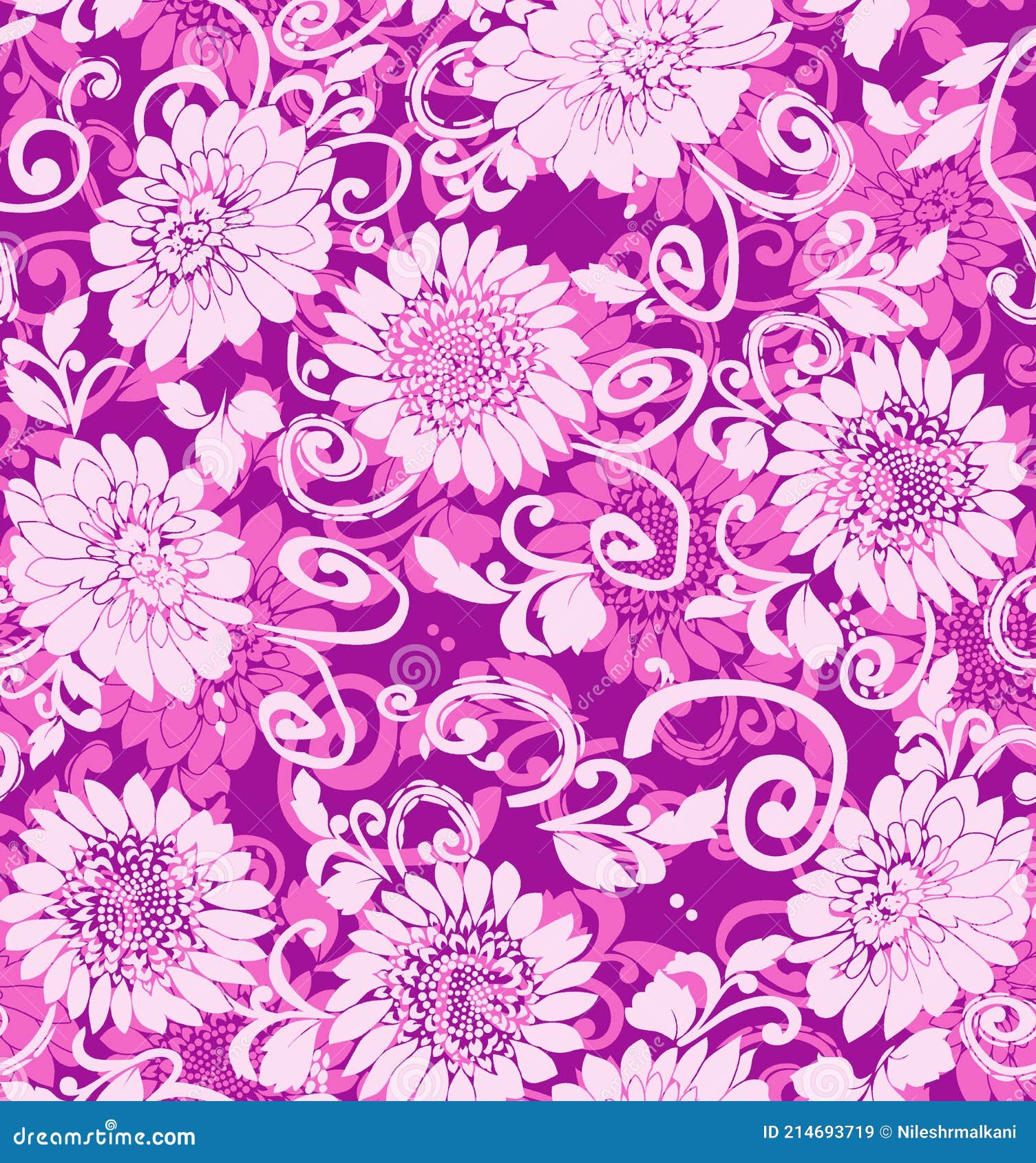 Abstract Pink Sunflower Pattern Background Stock Image - Image of