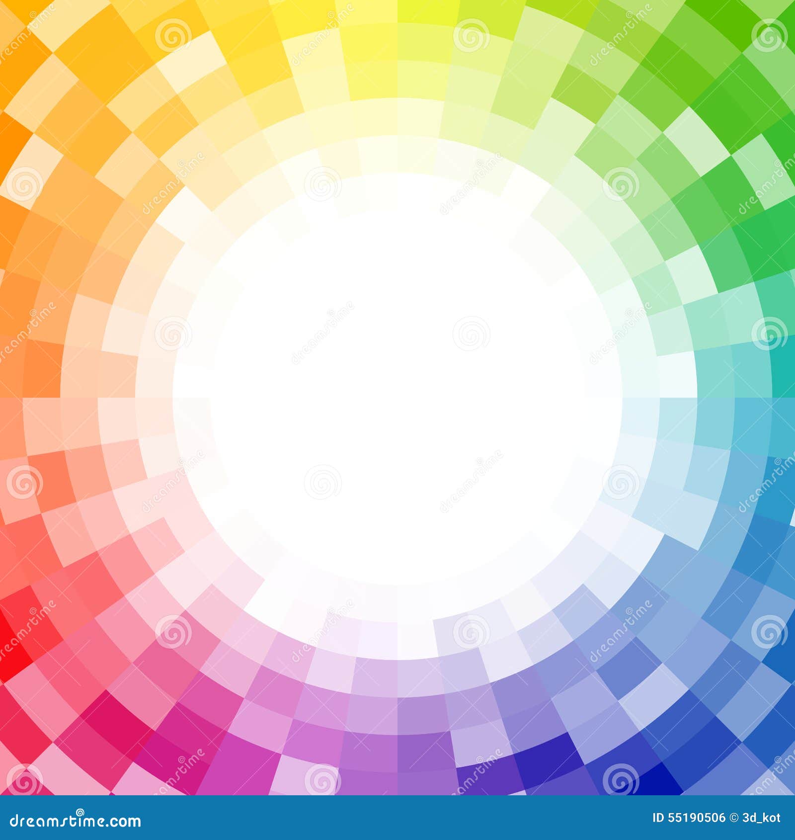 abstract pixelated color wheel background