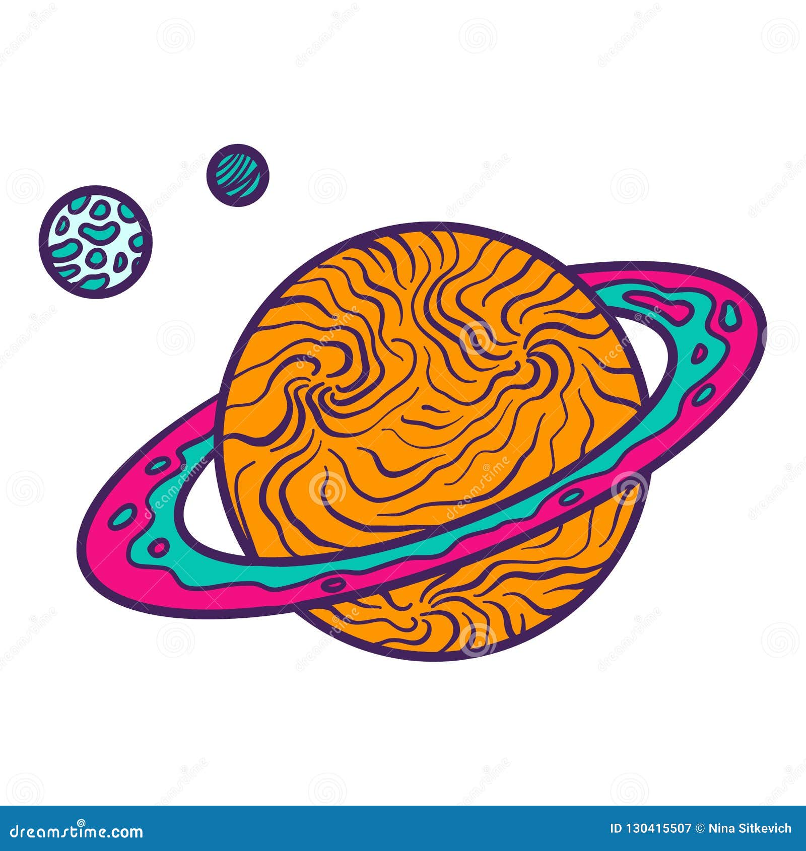 Abstract Planet Icon, Hand Drawn Style Stock Vector - Illustration of ...