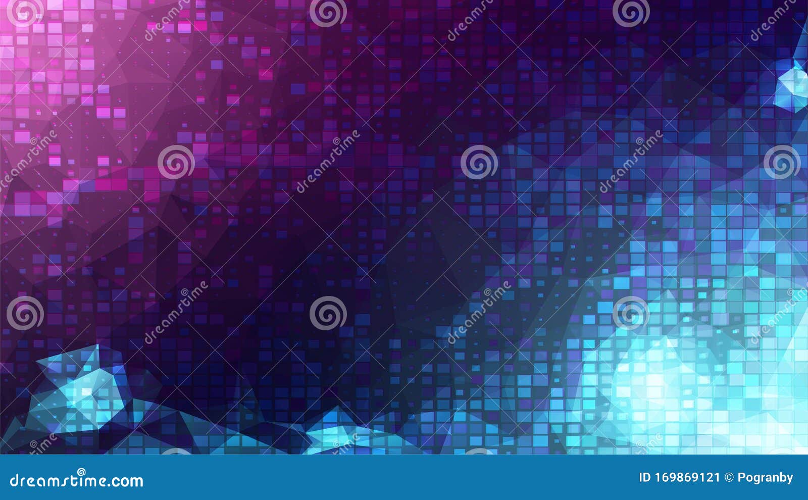 abstract polygon background. square pattern on triangular backdrop. futuristic sci-fi computer art. future cover, poster, banner,