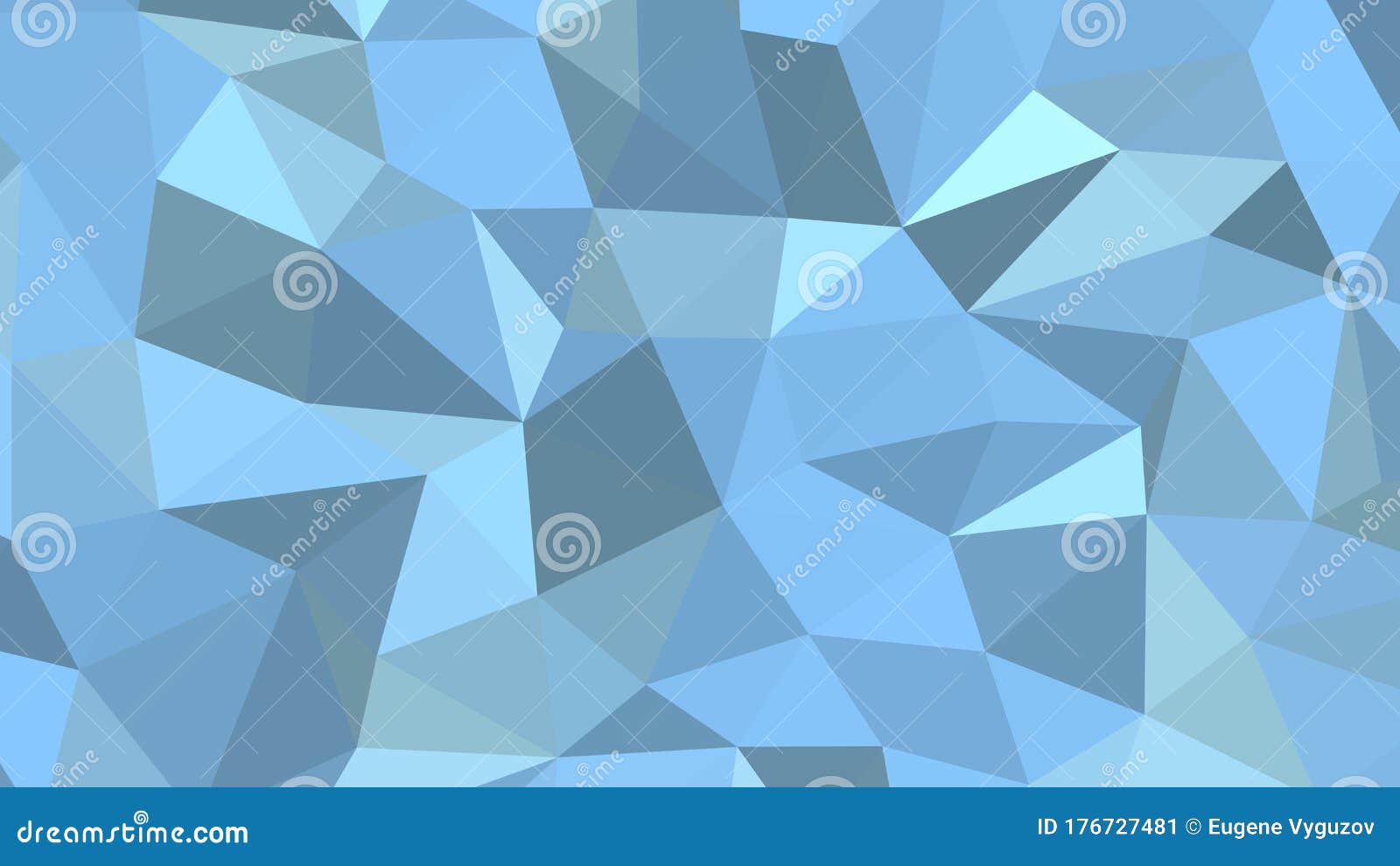 Abstract Polygonal Background, Light Sky Blue Geometric Vector Stock
