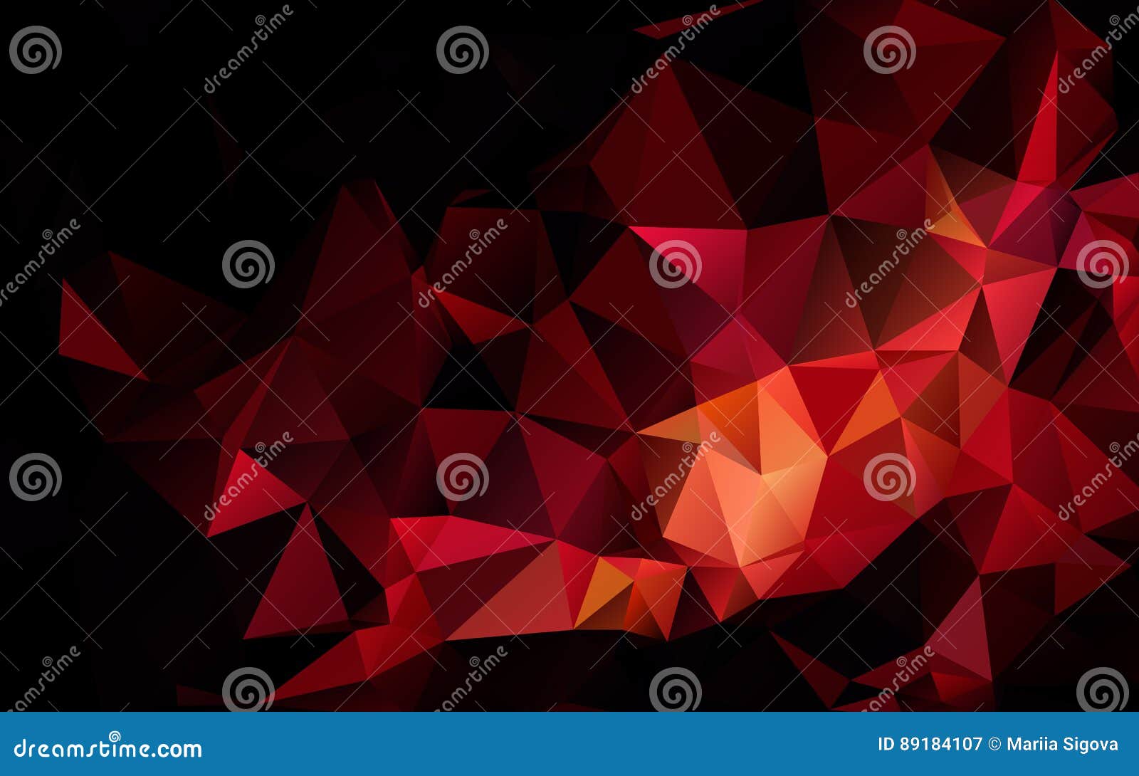 abstract polygonal dark red geometric background. low poly.