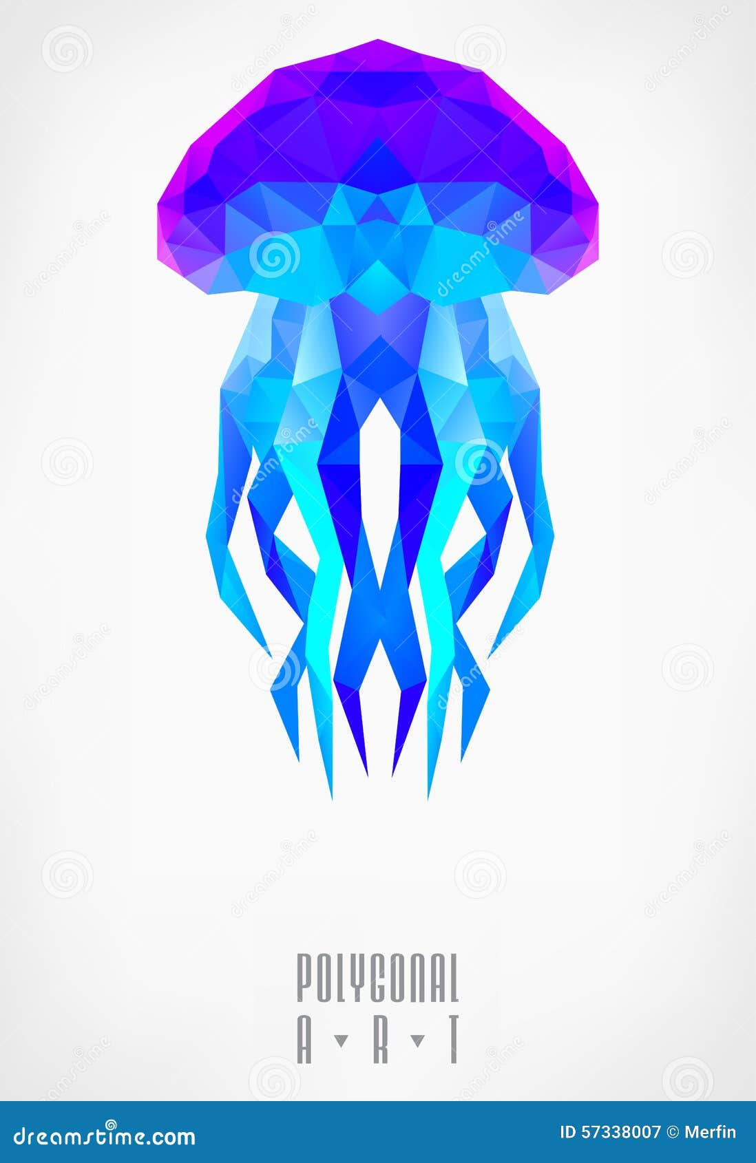 Polygonal Jellyfish Vector Illustration 74051326