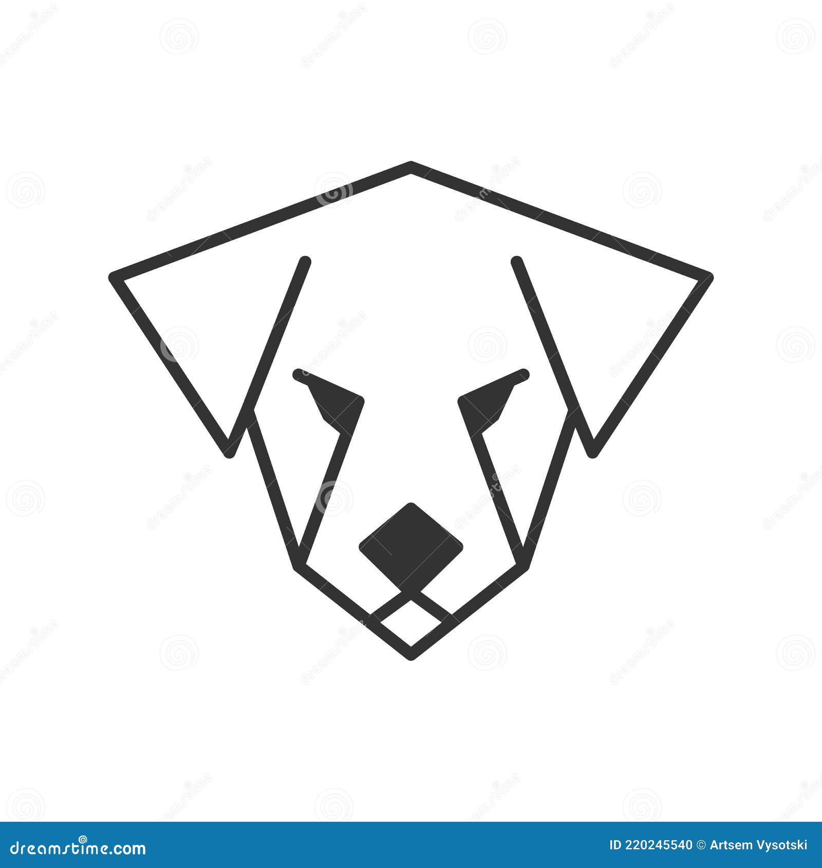 Abstract Polygonal Head of a Dog. Geometric Linear Dog. Vector Stock Vector  - Illustration of symbol, element: 220245540