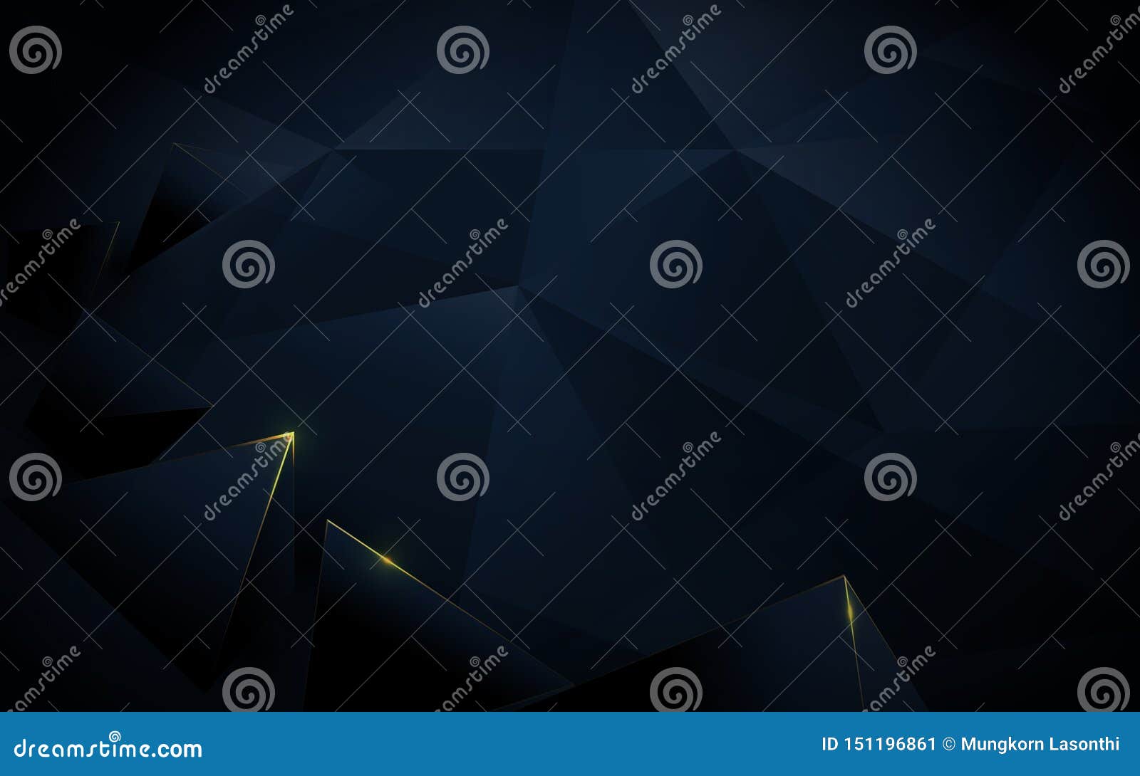 abstract polygonal pattern luxury dark blue and gold background