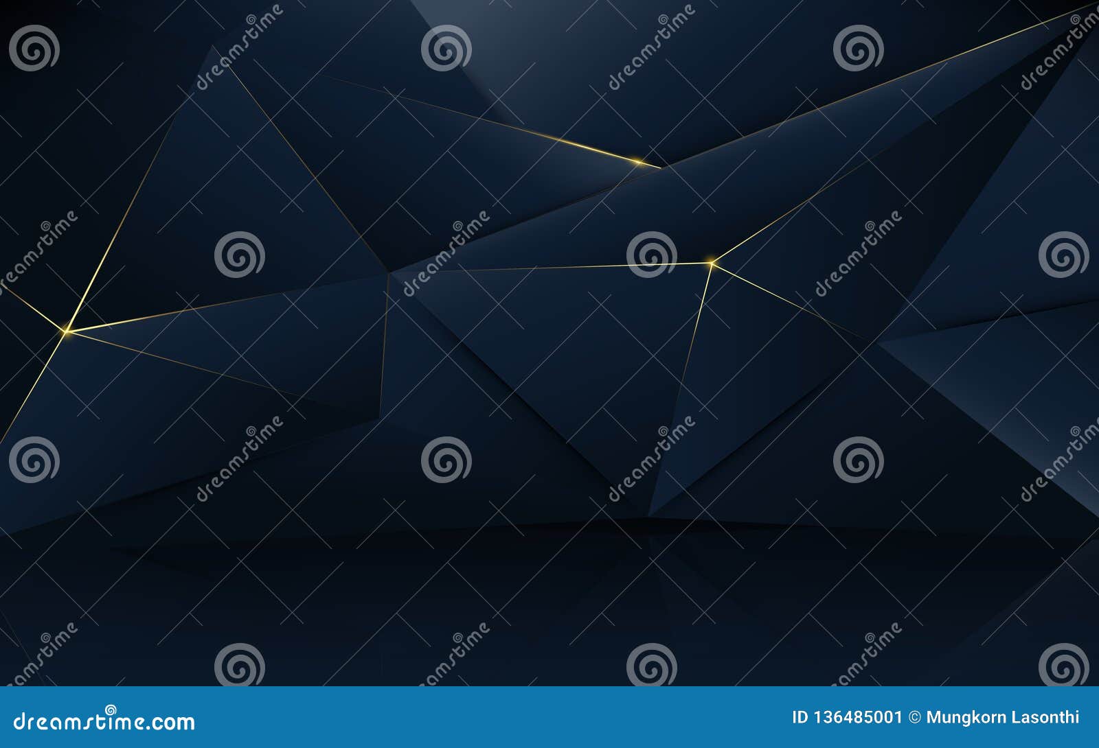 abstract polygonal pattern luxury dark blue with gold