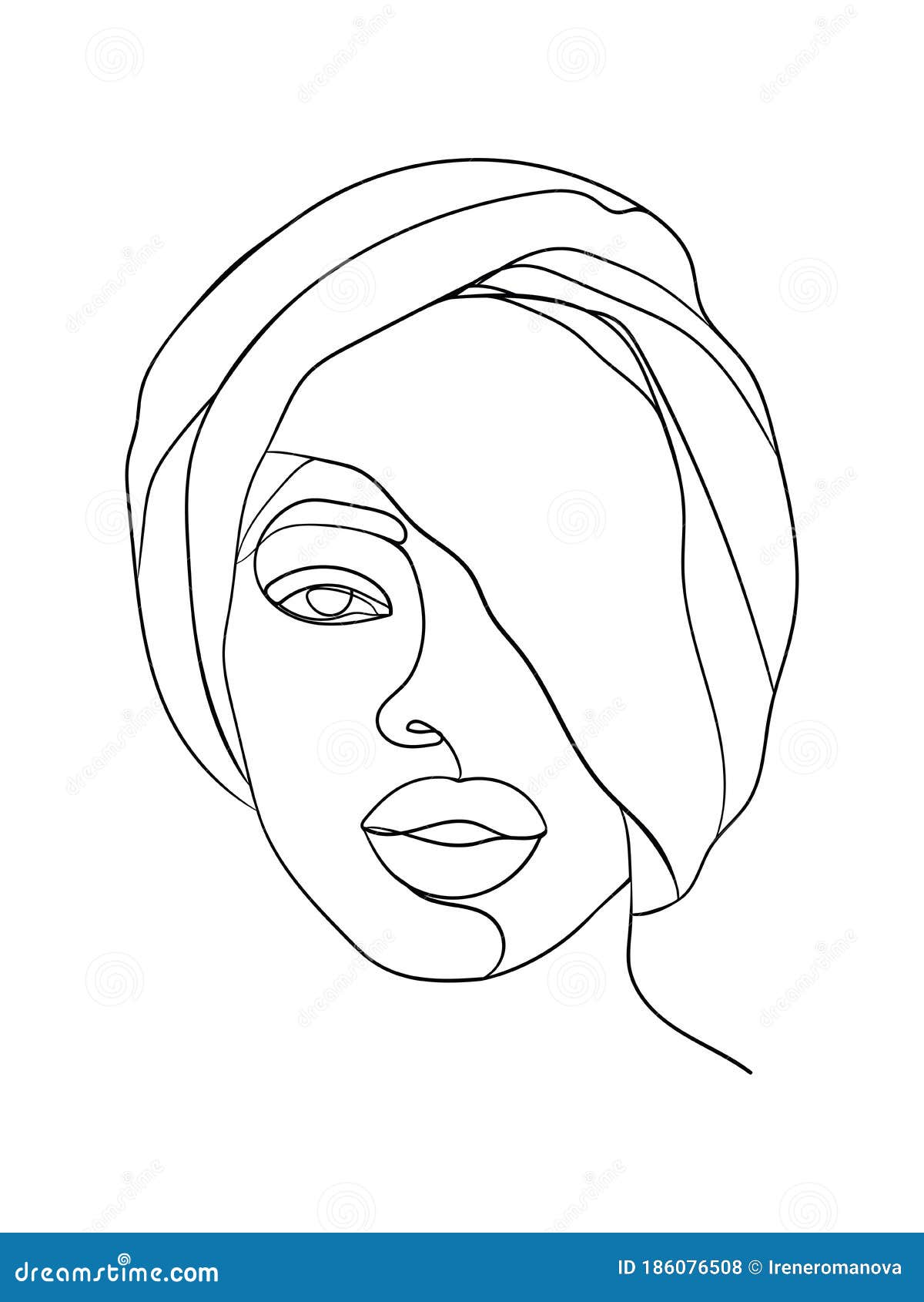 Abstract Portrait Of Young African Woman In Minimalistic