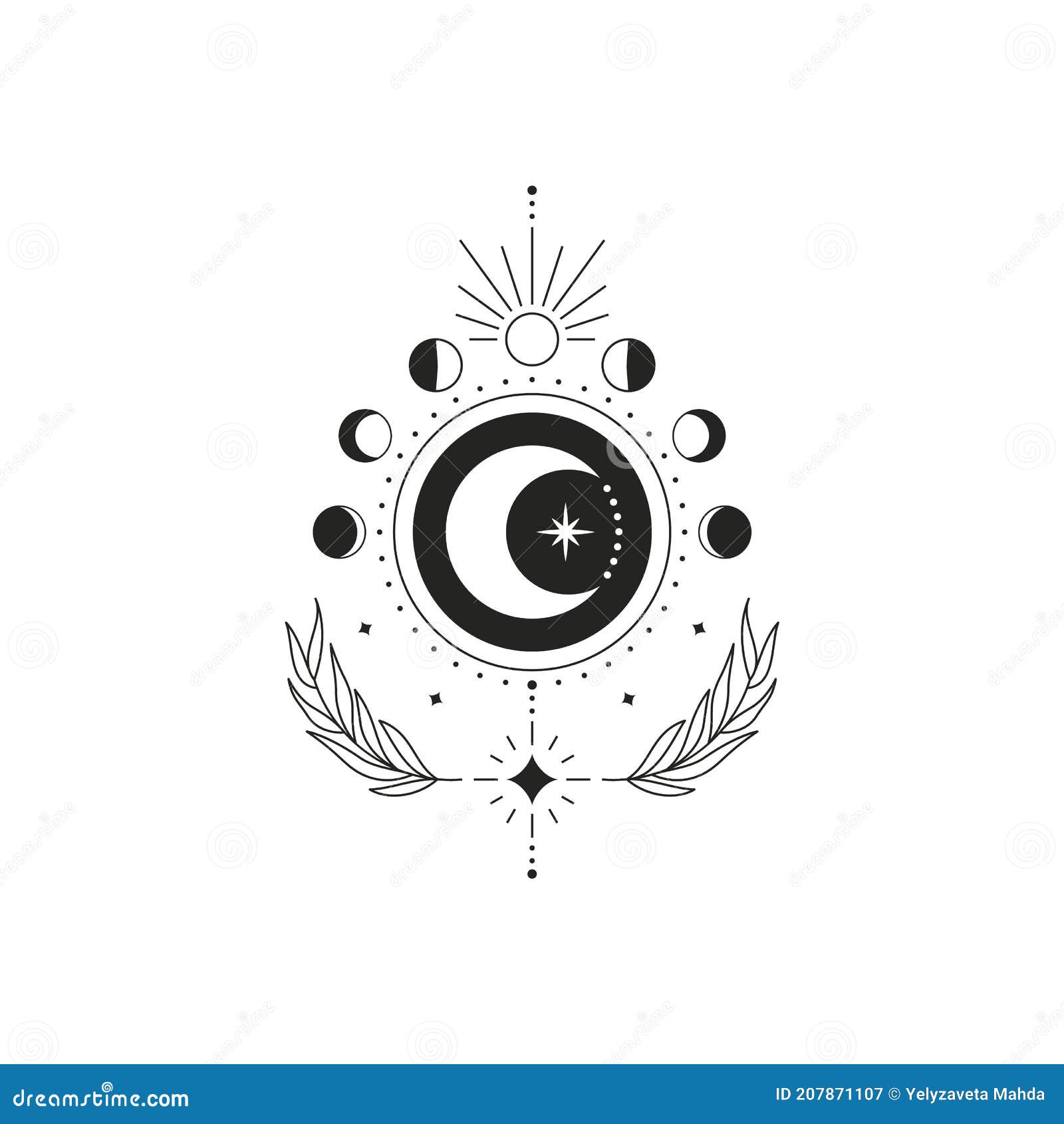 Boho Moon Illustration 8822213 PNG