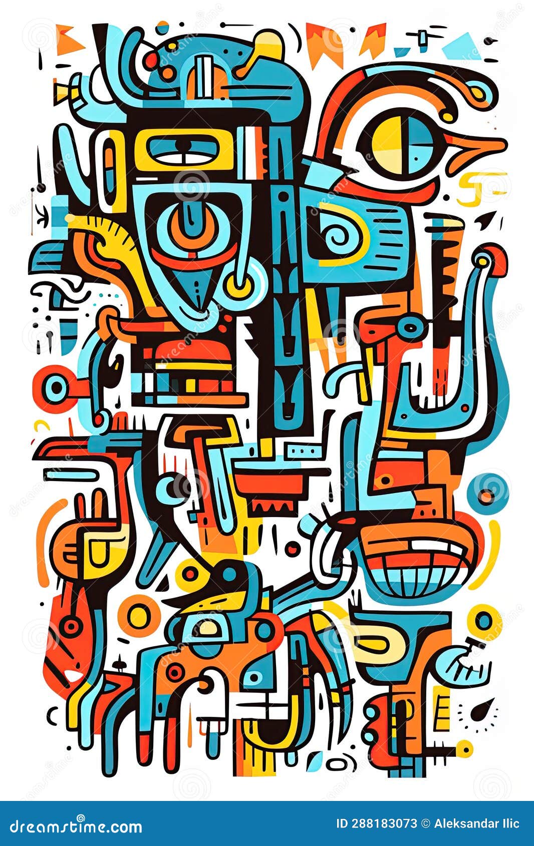 Abstract Poster Design of a Egyptian Face. in Style of a Surreal Art