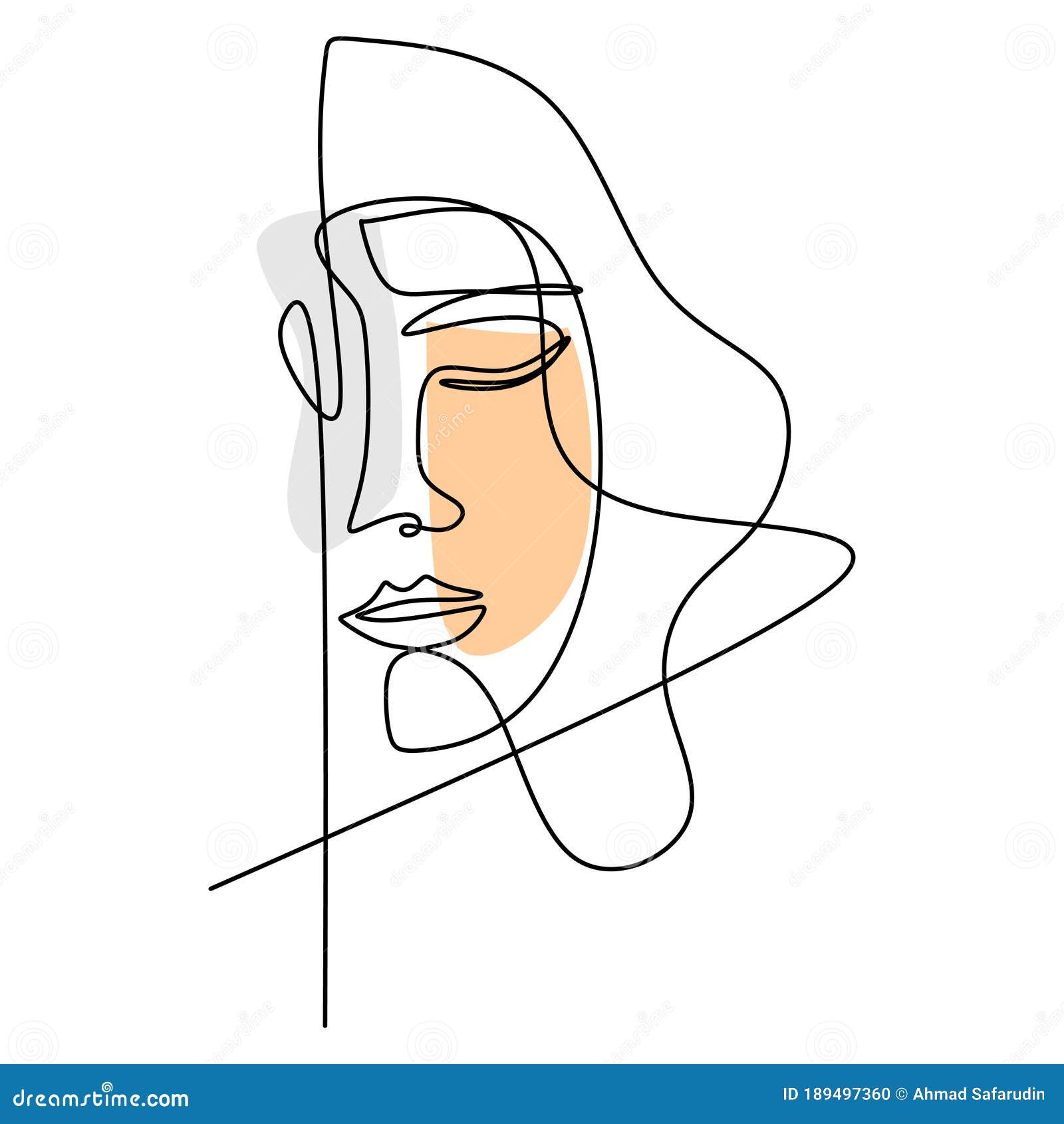 One Line Art Minimal Face Drawing Abstract Female Face Sketch Art Woman