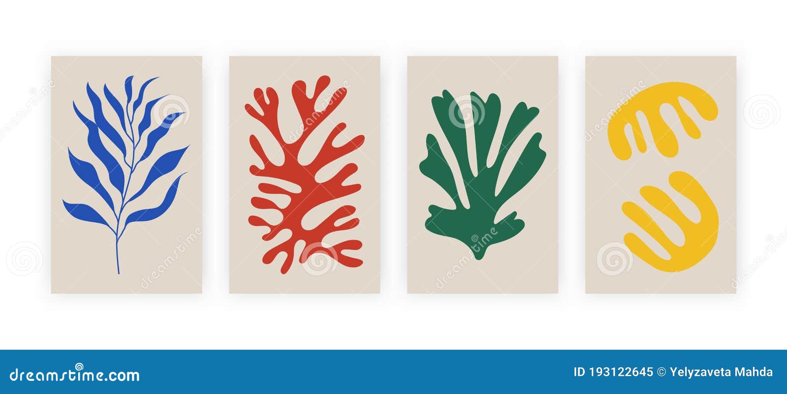 abstract posters with organic s. contemporary collage matisse inspired, set of botanical s.  