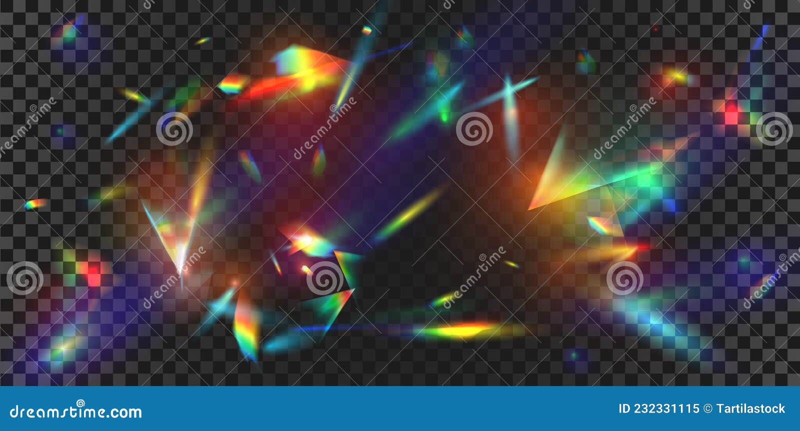 Abstract Prism Light Reflection with Rainbow Flare Background. Crystal