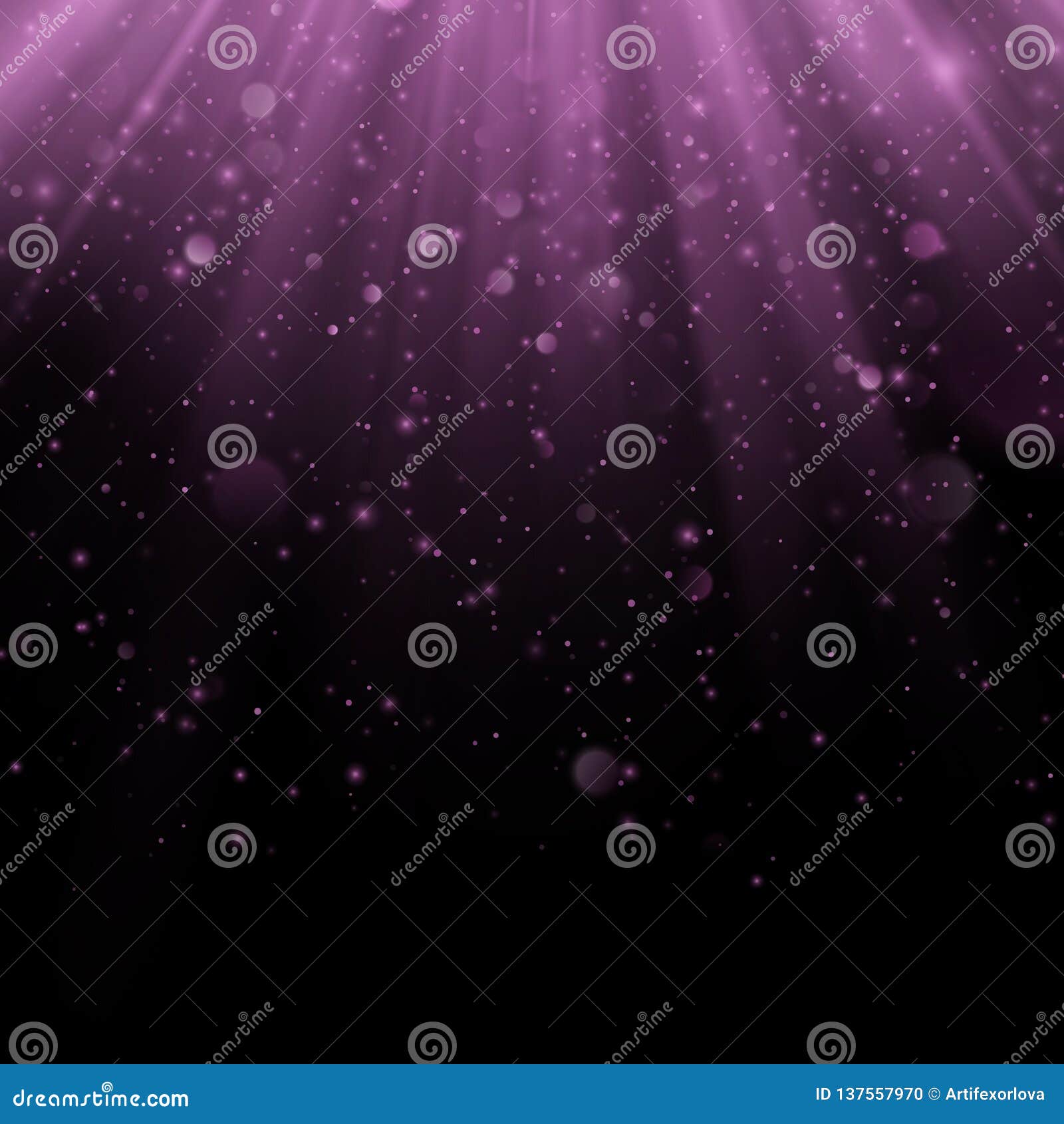 Abstract Purple Overlay Effect. Shimmering Object with Rays Background