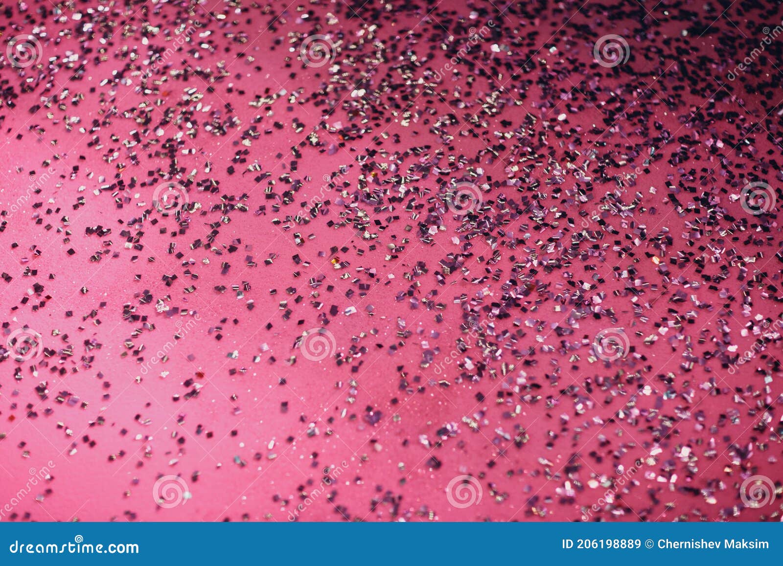 Abstract Purple Sparkles Glitter on Floor after Celebration Event Stock