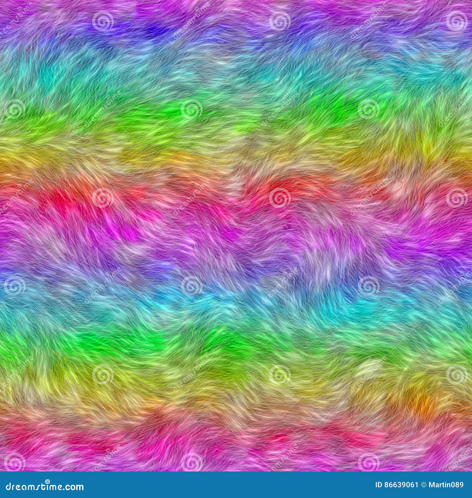 Faux Fur Fabric - Wave Dye Rainbow Multi-Color Decoration Soft Furry F