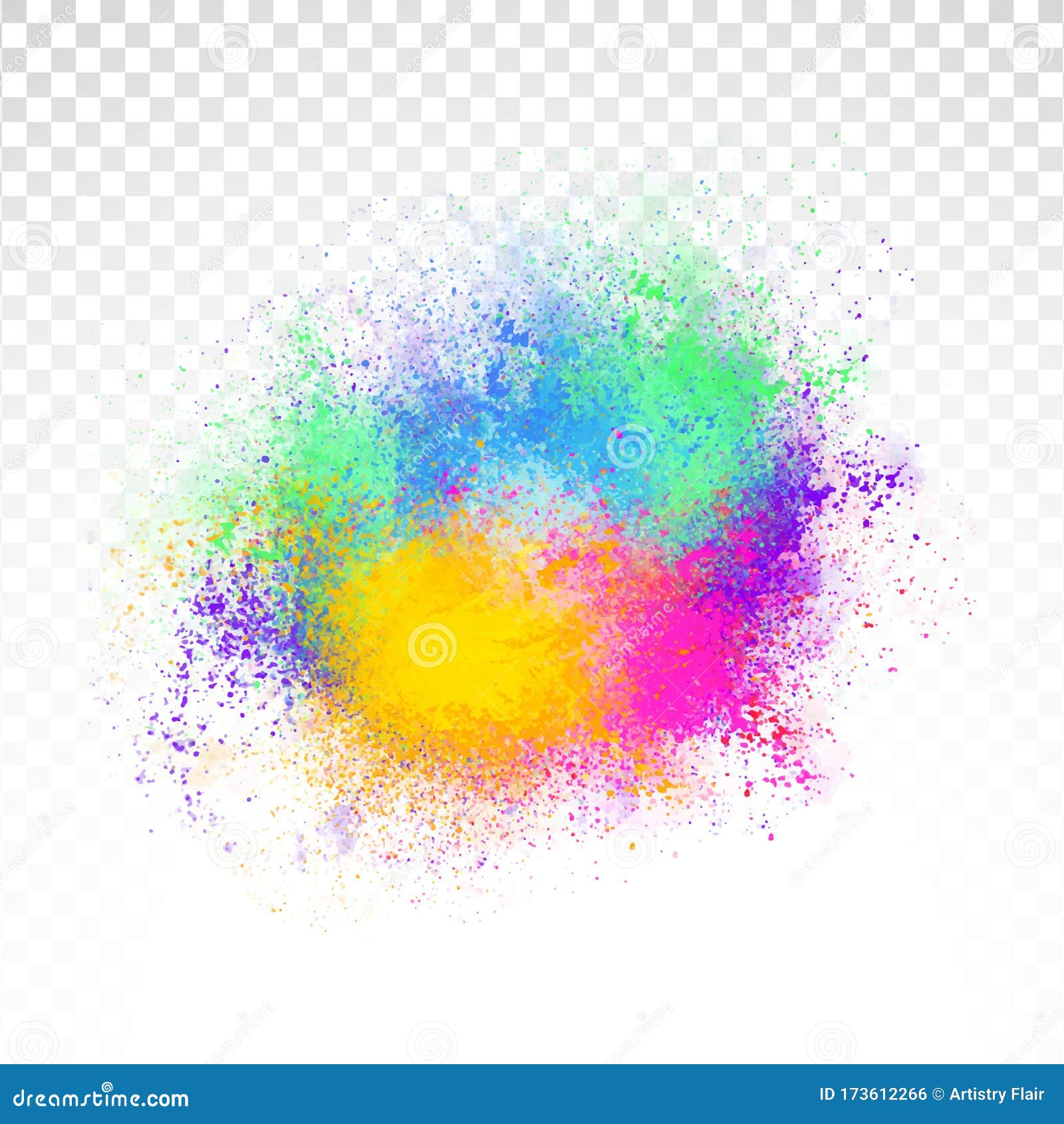 Abstract Rainbow Color Splash on PNG Background. Illustration of Festival  of Colors with Rainbow Color Powder Stock Vector - Illustration of color,  design: 173612266
