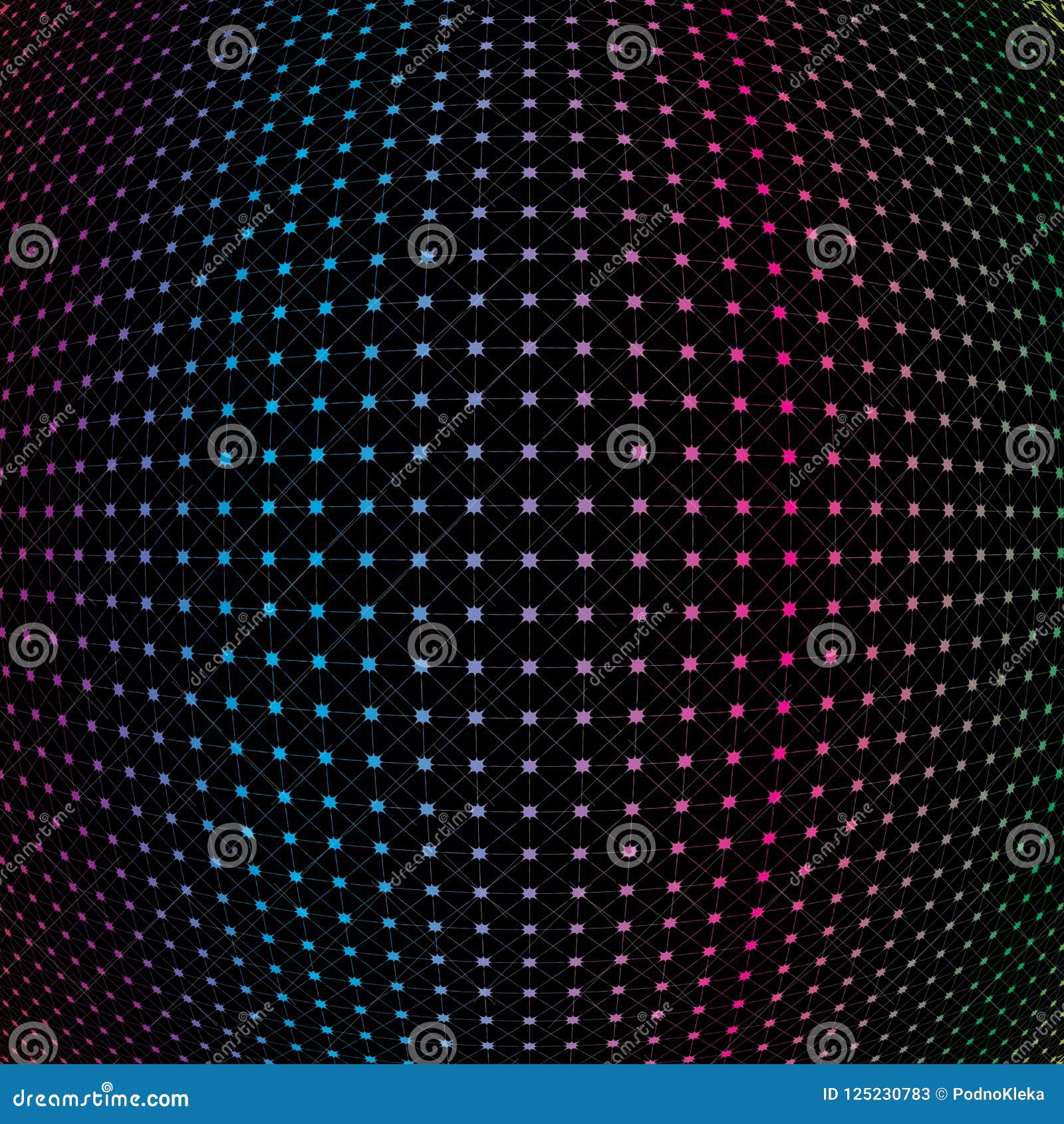 abstract rainbow colorful network grid mesh sphere pattern background