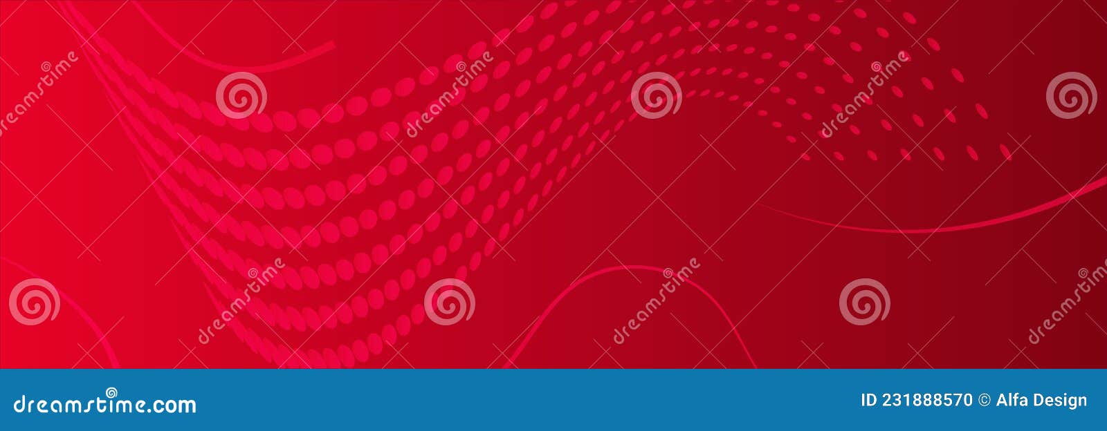 Abstract Red Banner Background with 3d Overlap Layer and Wave Shapes