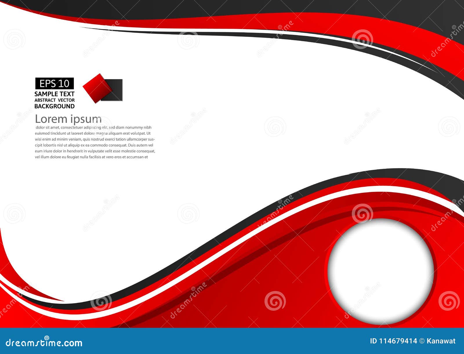 Abstract Red and Black Geometric on White Background with Copy Space