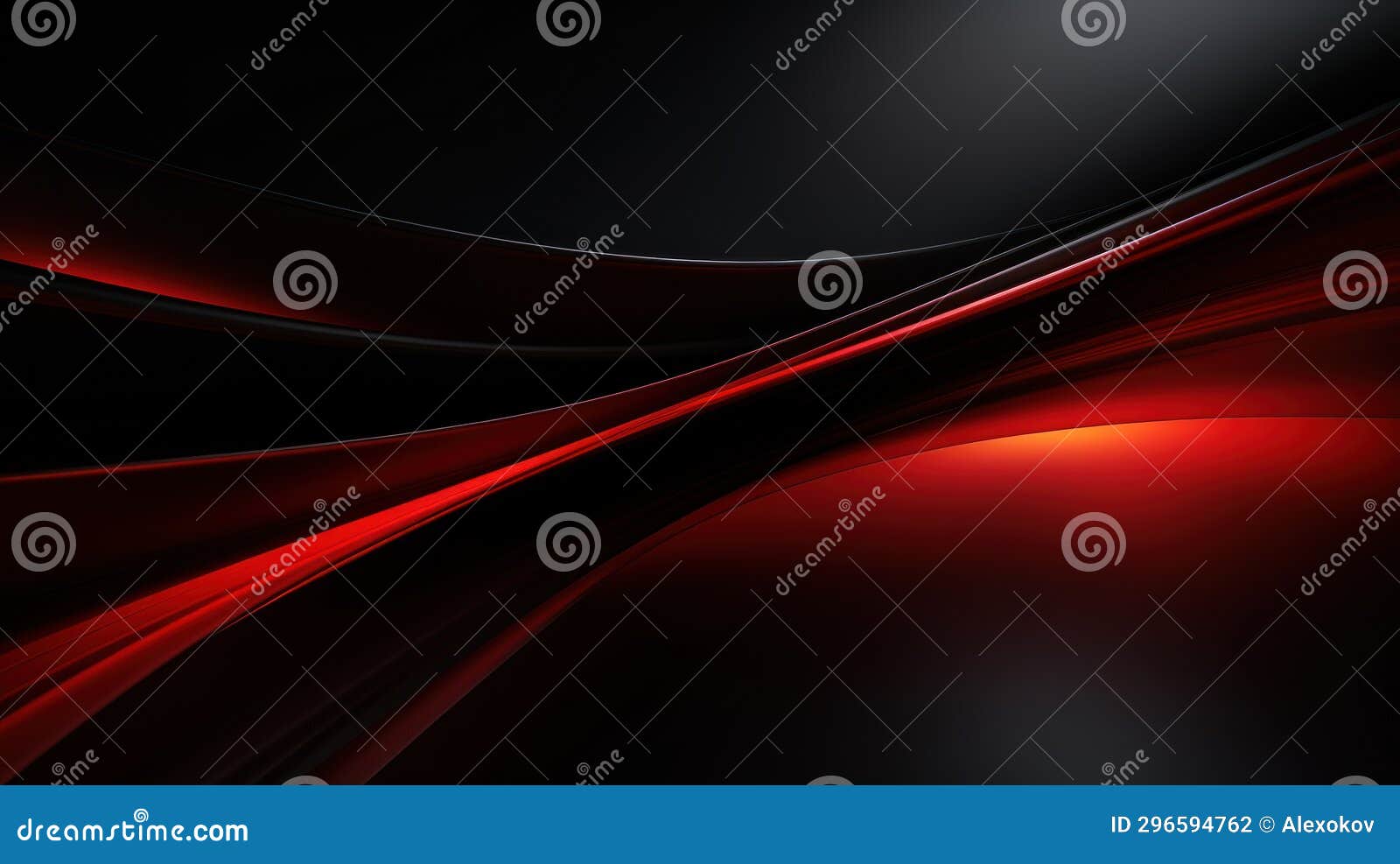 Abstract Red and Black Wavy Background. 3d Render Illustration Stock