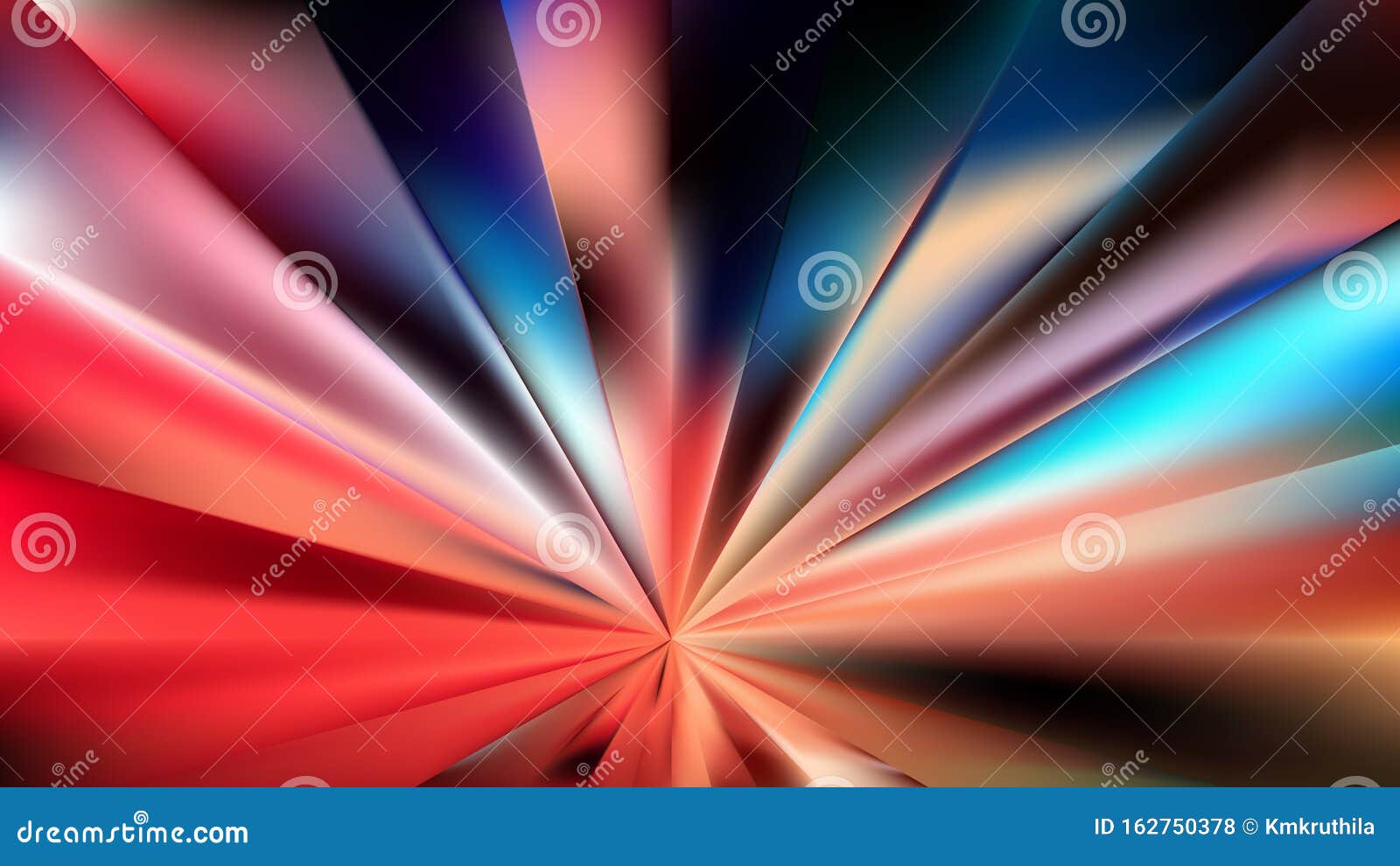 Abstract Red and Blue Rays Background Vector Graphic Stock Vector