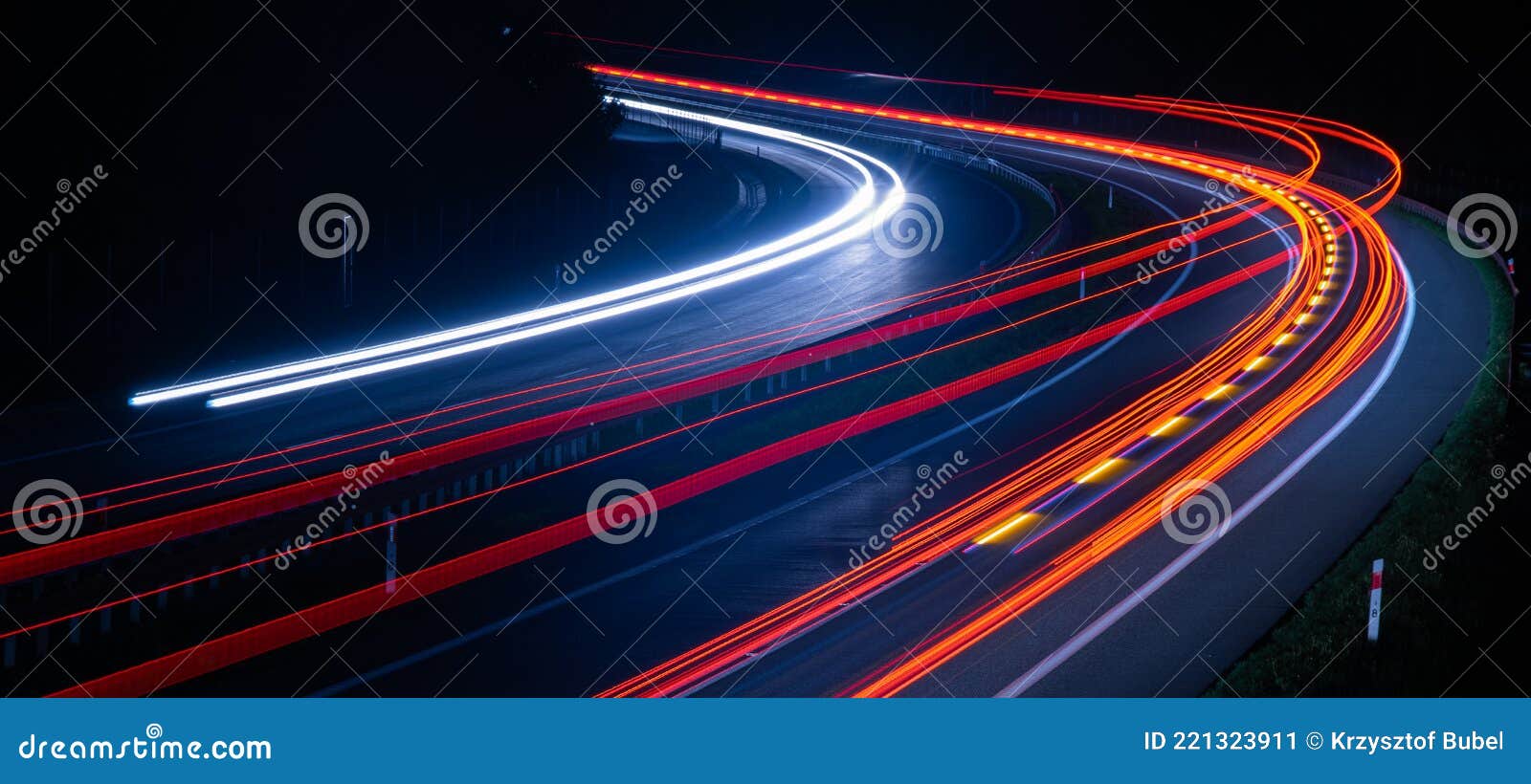 Abstract Red Car Lights at Night. Long Exposure Stock Image Image of