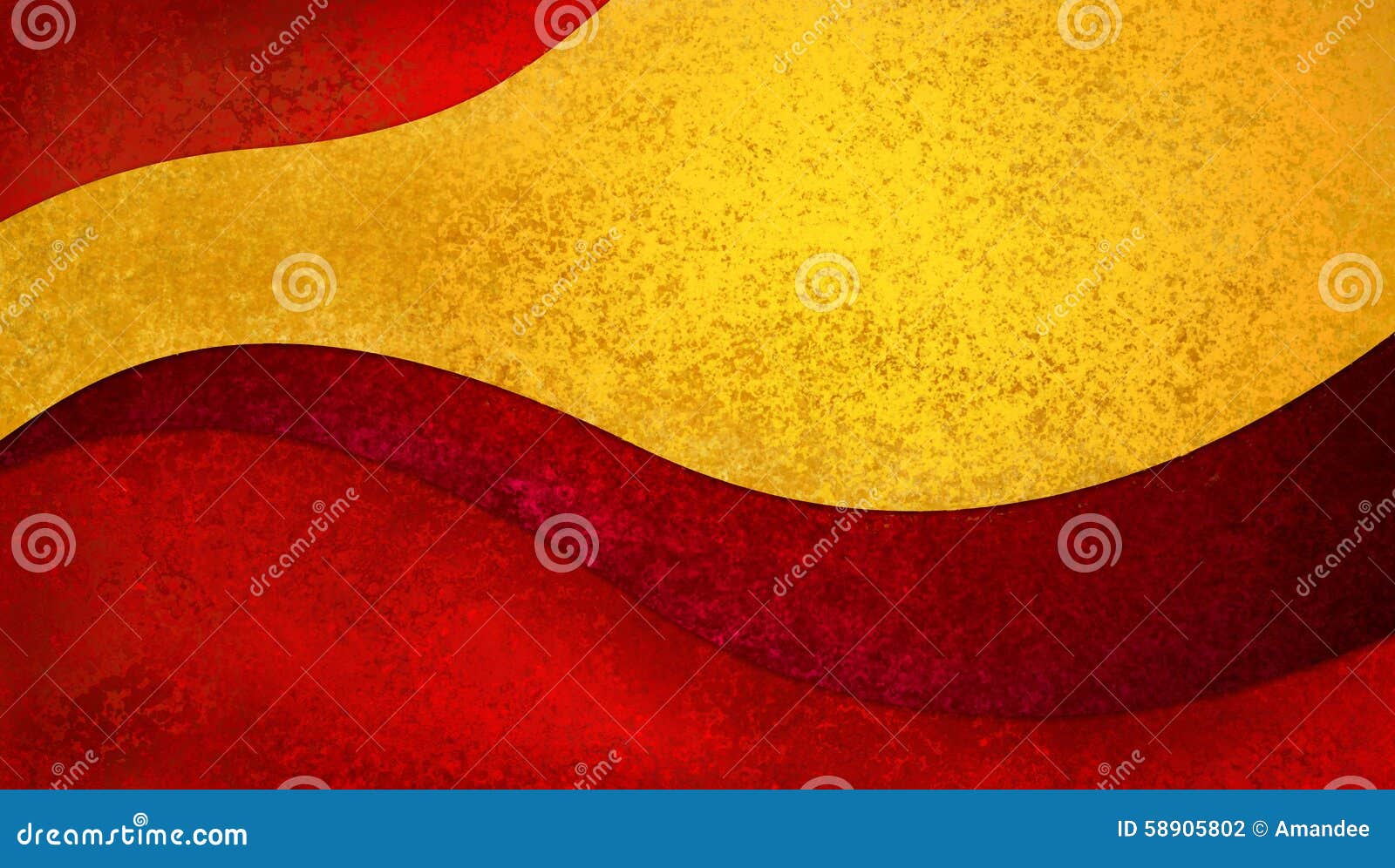 abstract red and gold background with curved s with copyspace