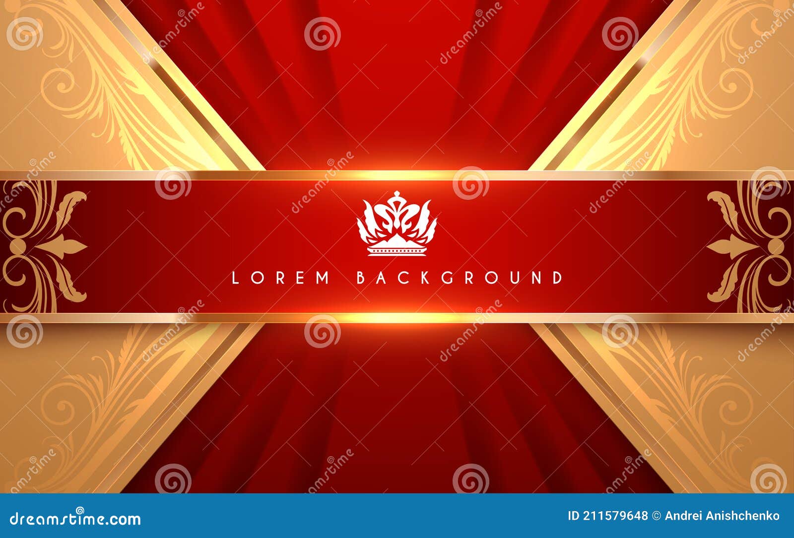Abstract Red and Gold Luxury Background Stock Vector - Illustration of  flower, frame: 211579648