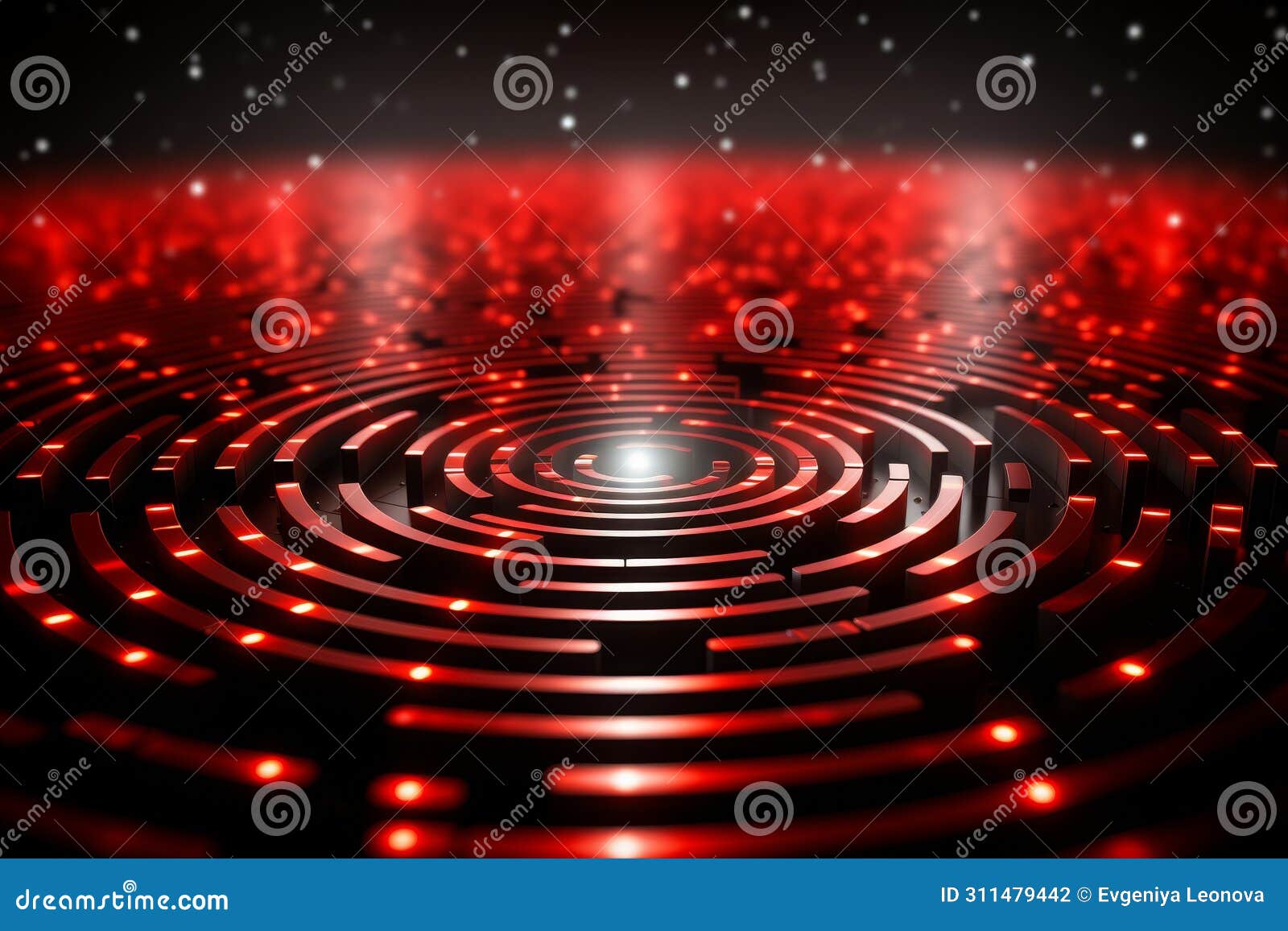 abstract red grid tunnel or wormhole, futuristic 3d portal. cosmic funnel-d spiral technology