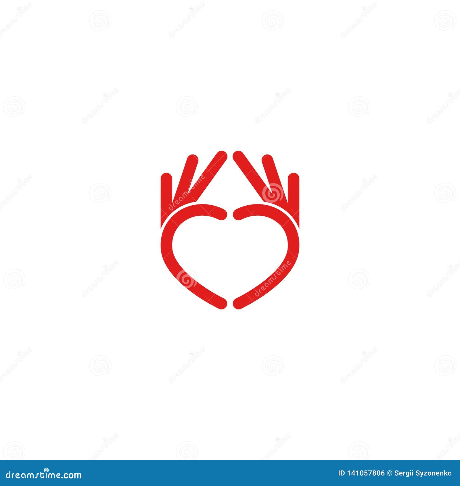 Download Abstract Red Heart Logo From The Hands The Mockup Icon Design For The Volunteer Medical Or Children Is Organization Stock Vector Illustration Of Give Isolated 141057806