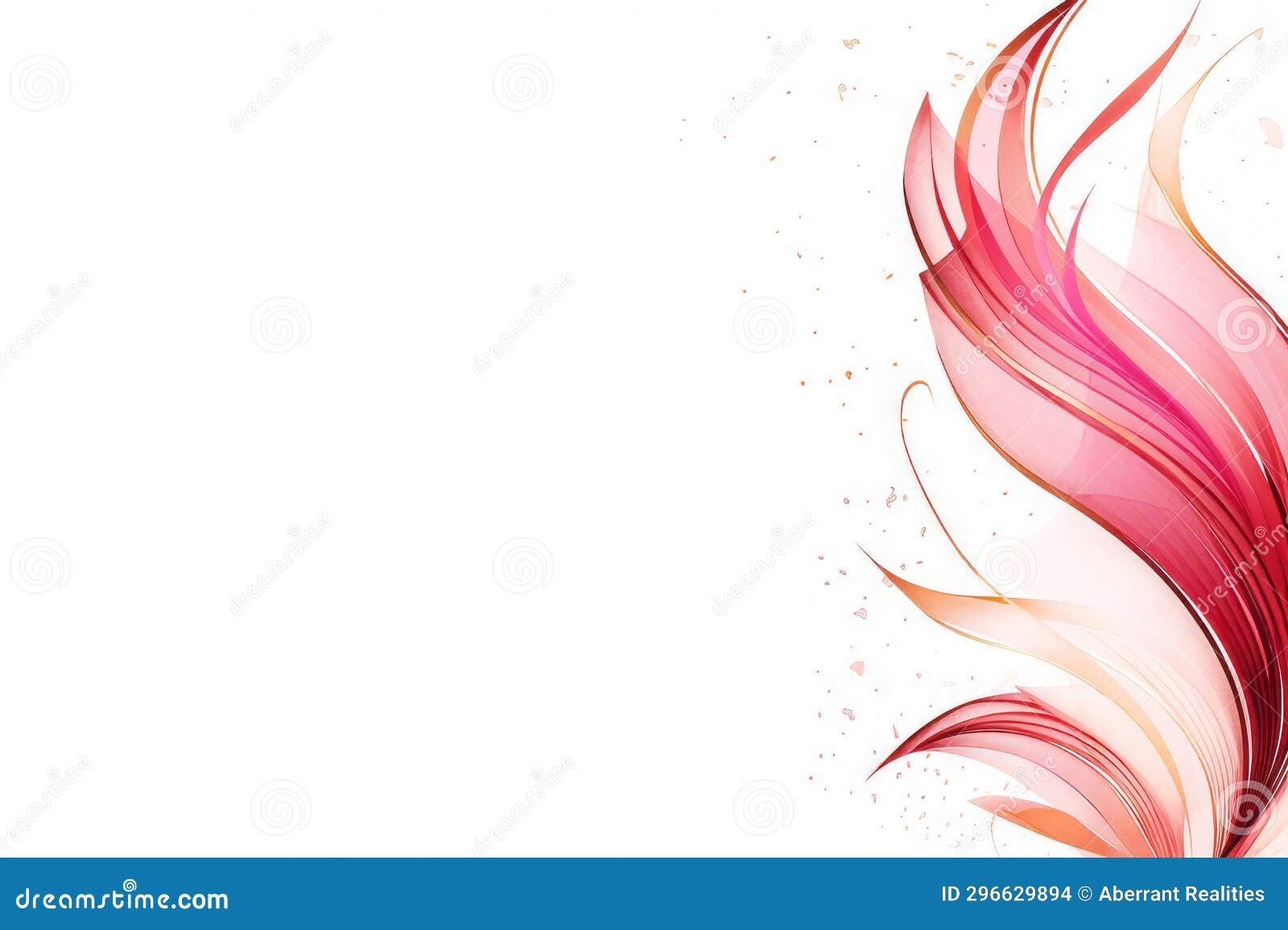 Abstract Red and Pink Flowers on a White Background Stock Illustration