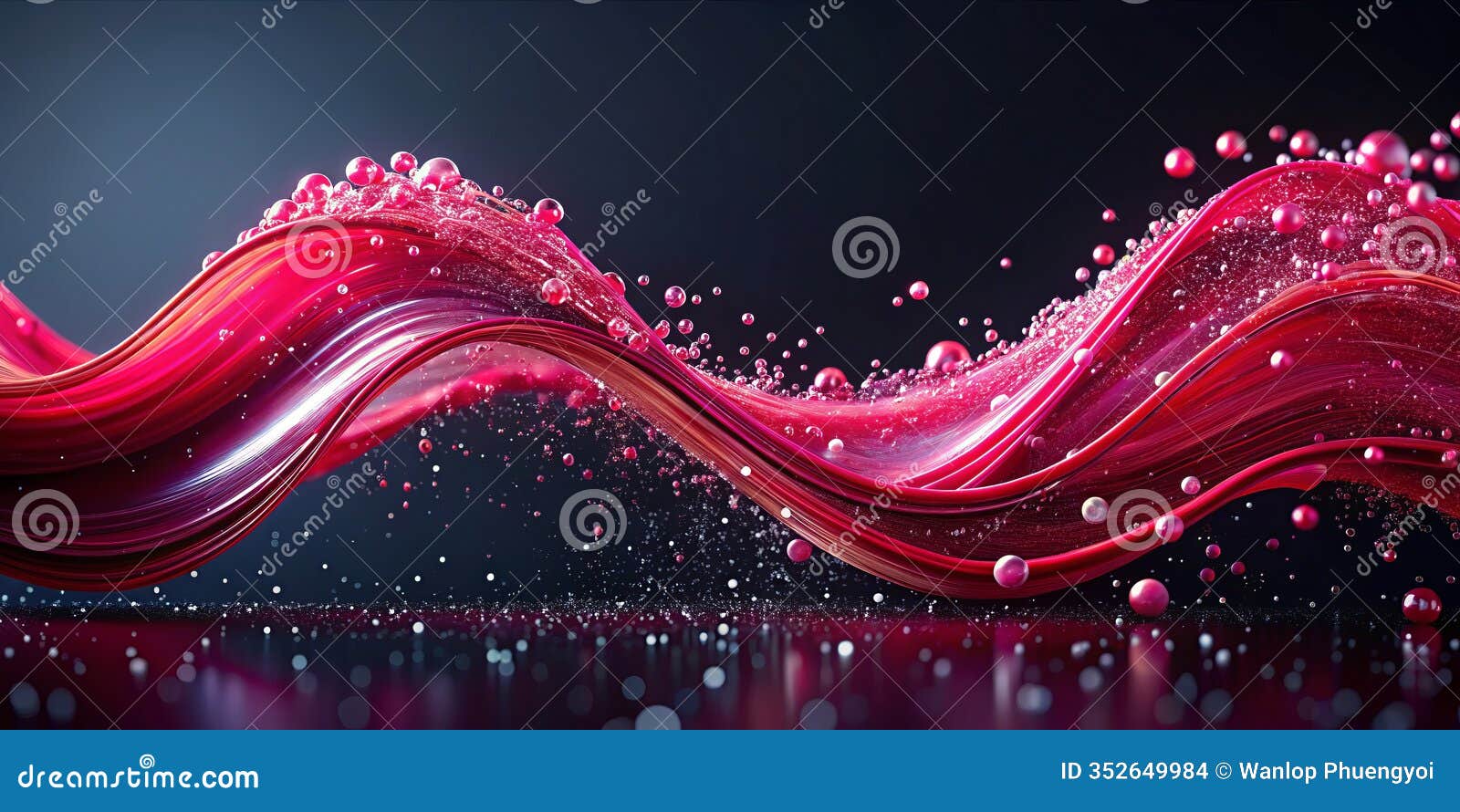 abstract red and pink wavy lines and dots on a dark background a striking visual   for