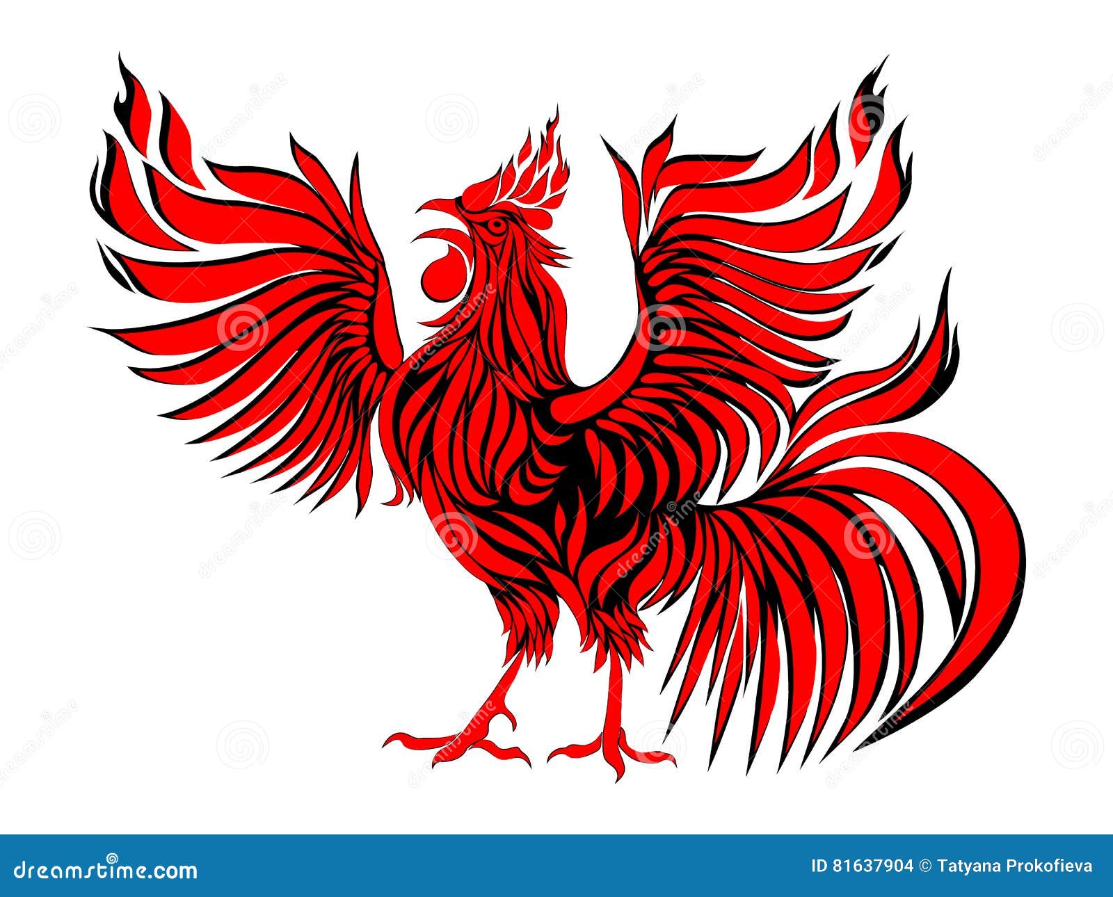 Cock. Símbolo Do Ano Novo Chinês. Ilustração Vetorial. Em Pleno  Crescimento. Royalty Free SVG, Cliparts, Vetores, e Ilustrações Stock.  Image 61664150