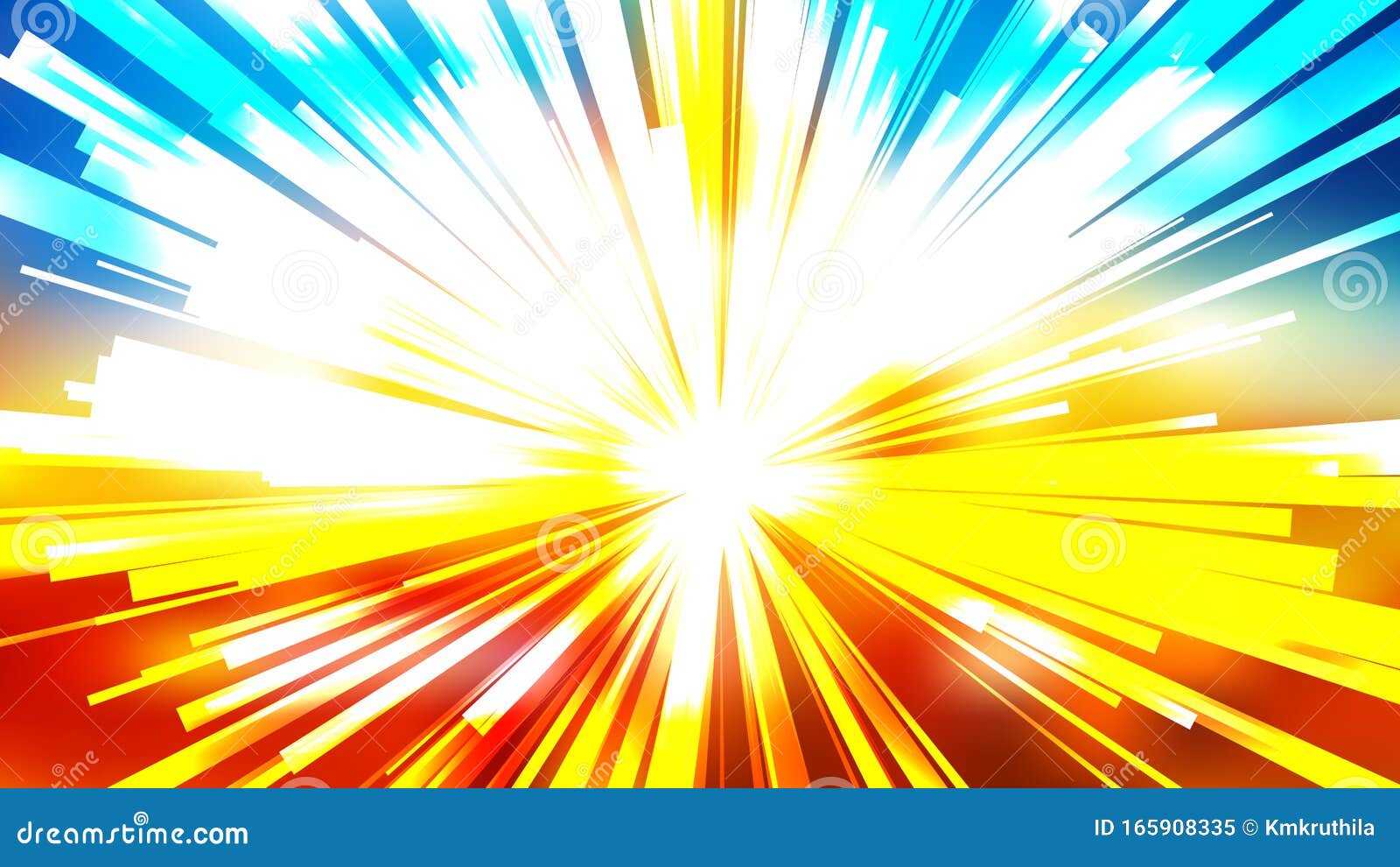 Abstract Red Yellow and Blue Radial Lights Background Stock Vector -  Illustration of radial, background: 165908335