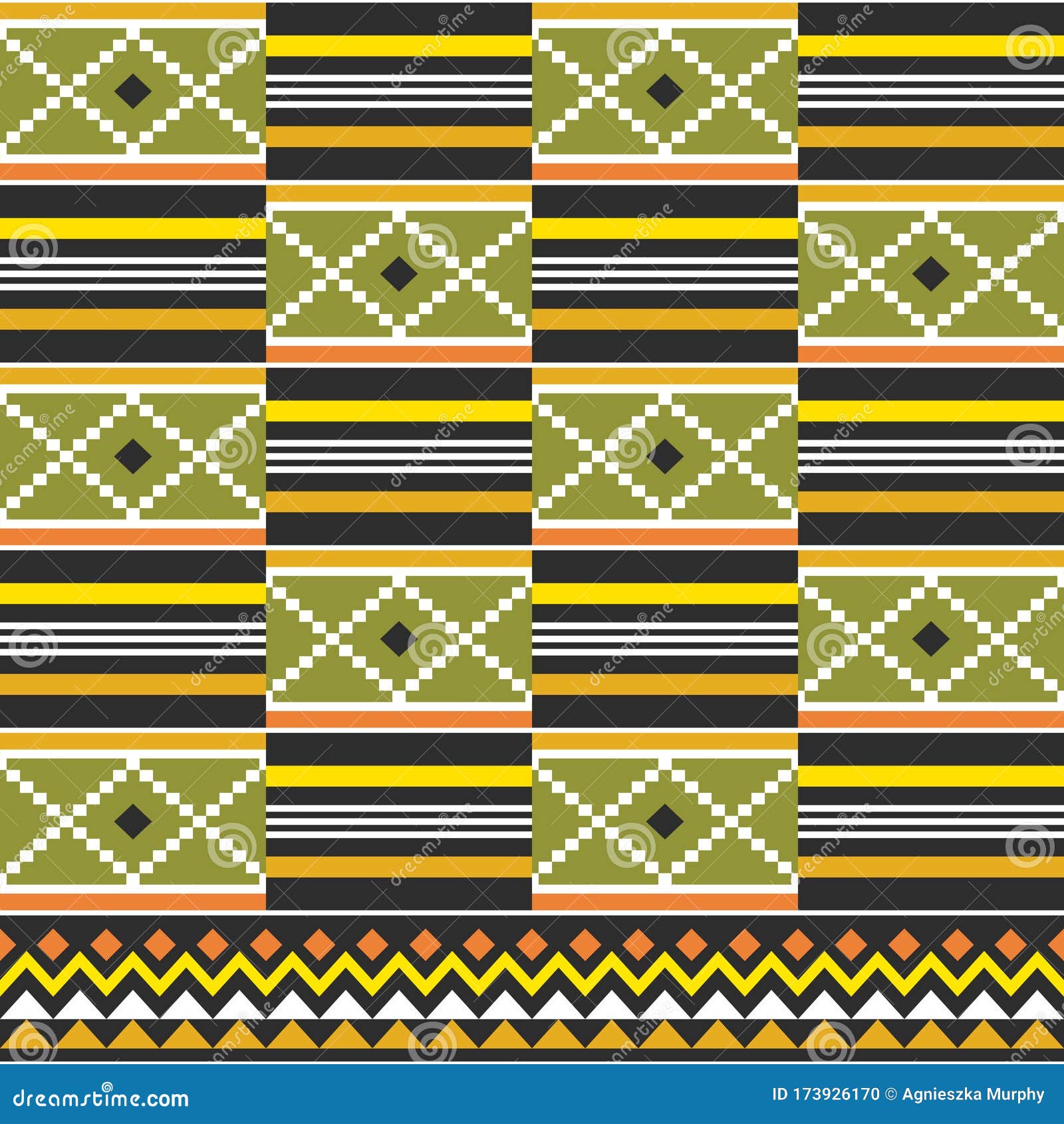 African kente cloth style seamless pattern Vector Image