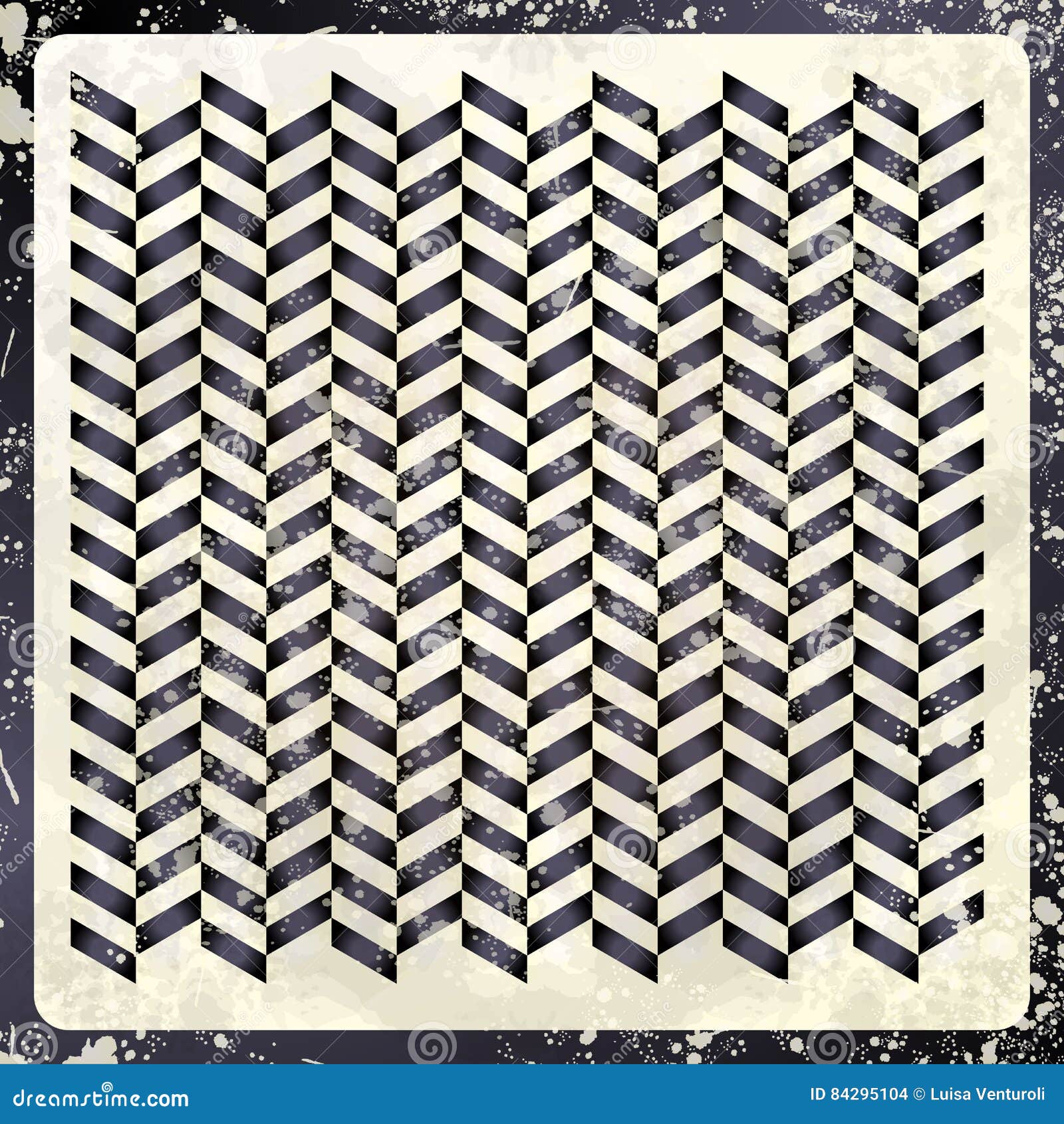 Abstract Retro Pattern in Black and White Stock Vector - Illustration