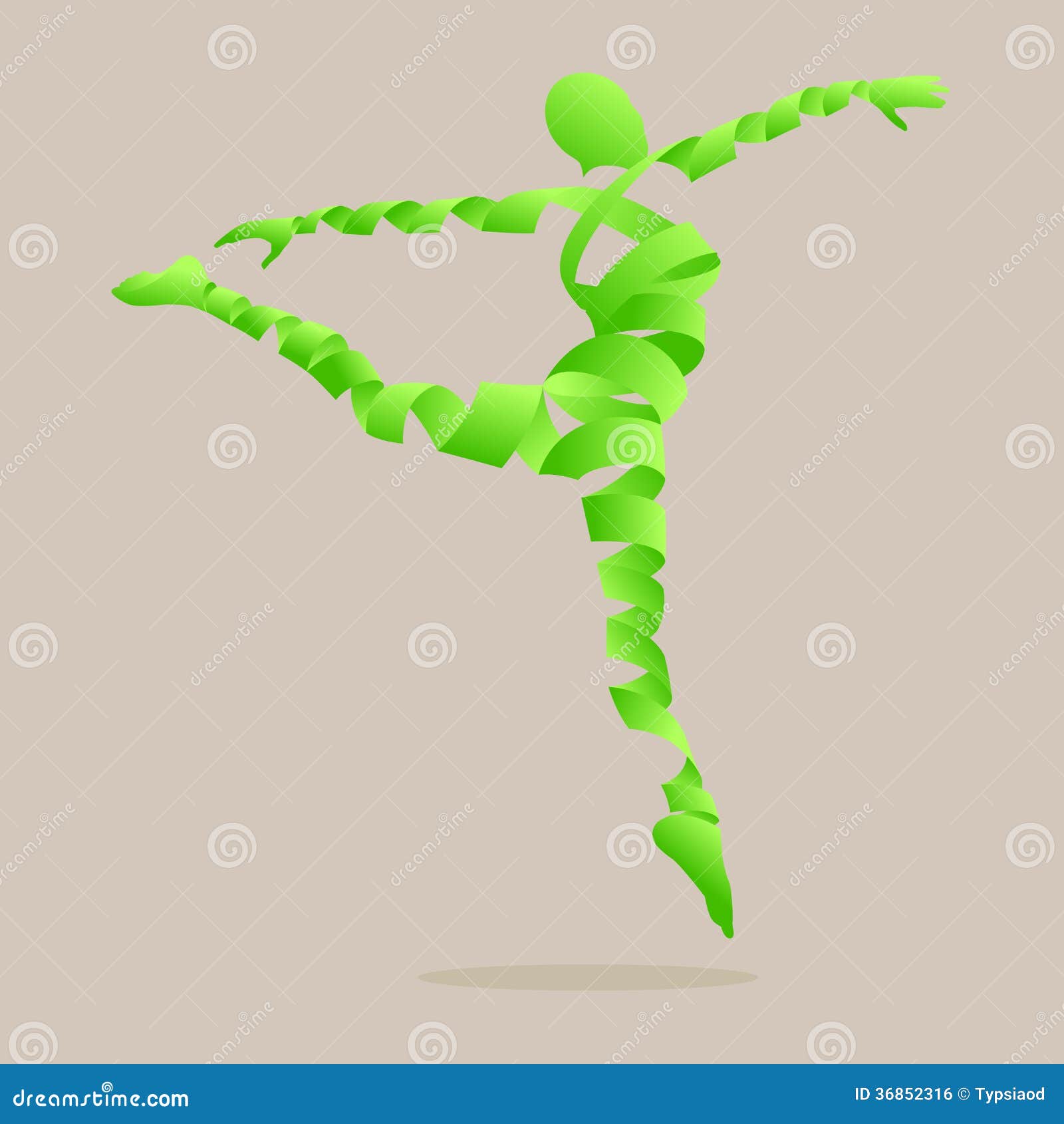 abstract ribbon d with aerobics dance to slim