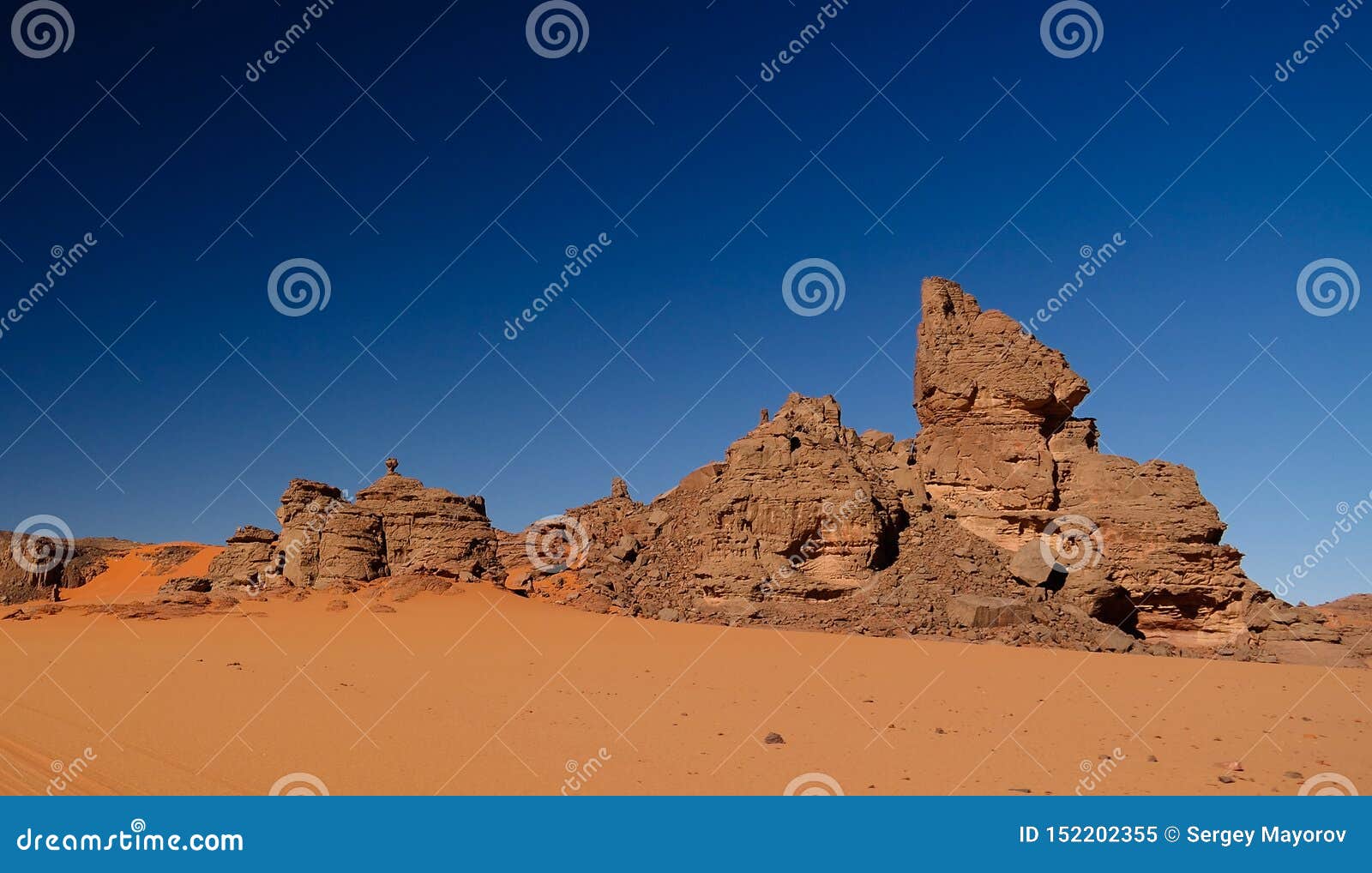 abstract rock formation at tamezguida in tassili najjer national park, algeria