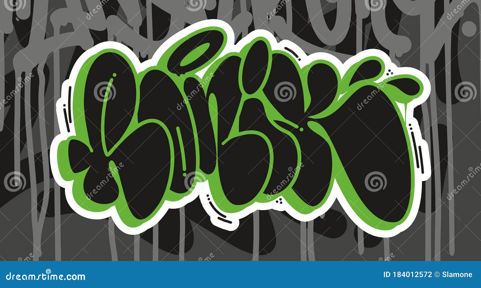 Abstract Ronik Graffiti Font Lettering Art with a Grey Background Stock