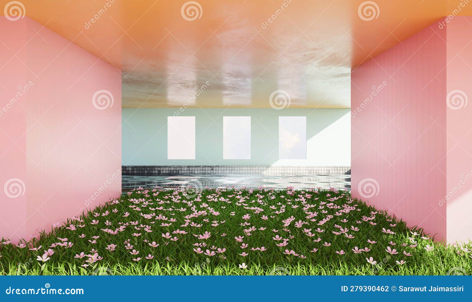 Abstract Room Background Dreams Core Style Illustration 3D Rendering