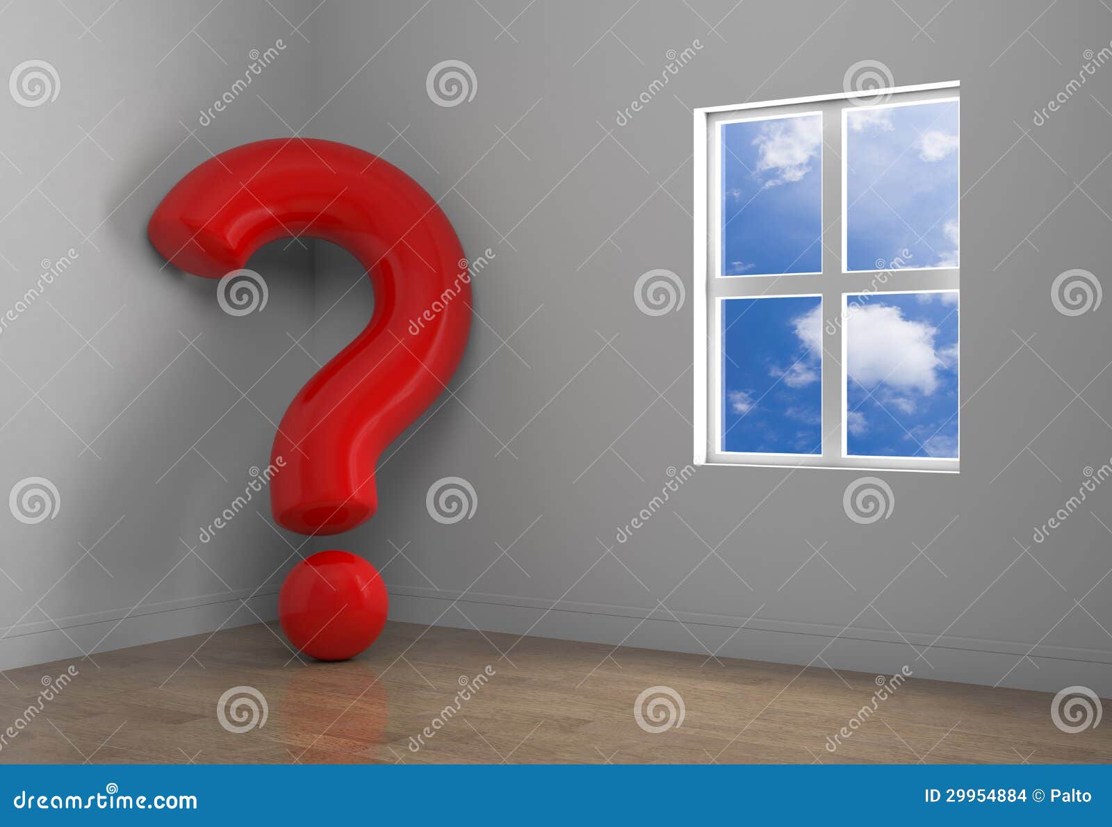 Abstract room and question stock illustration. Illustration of