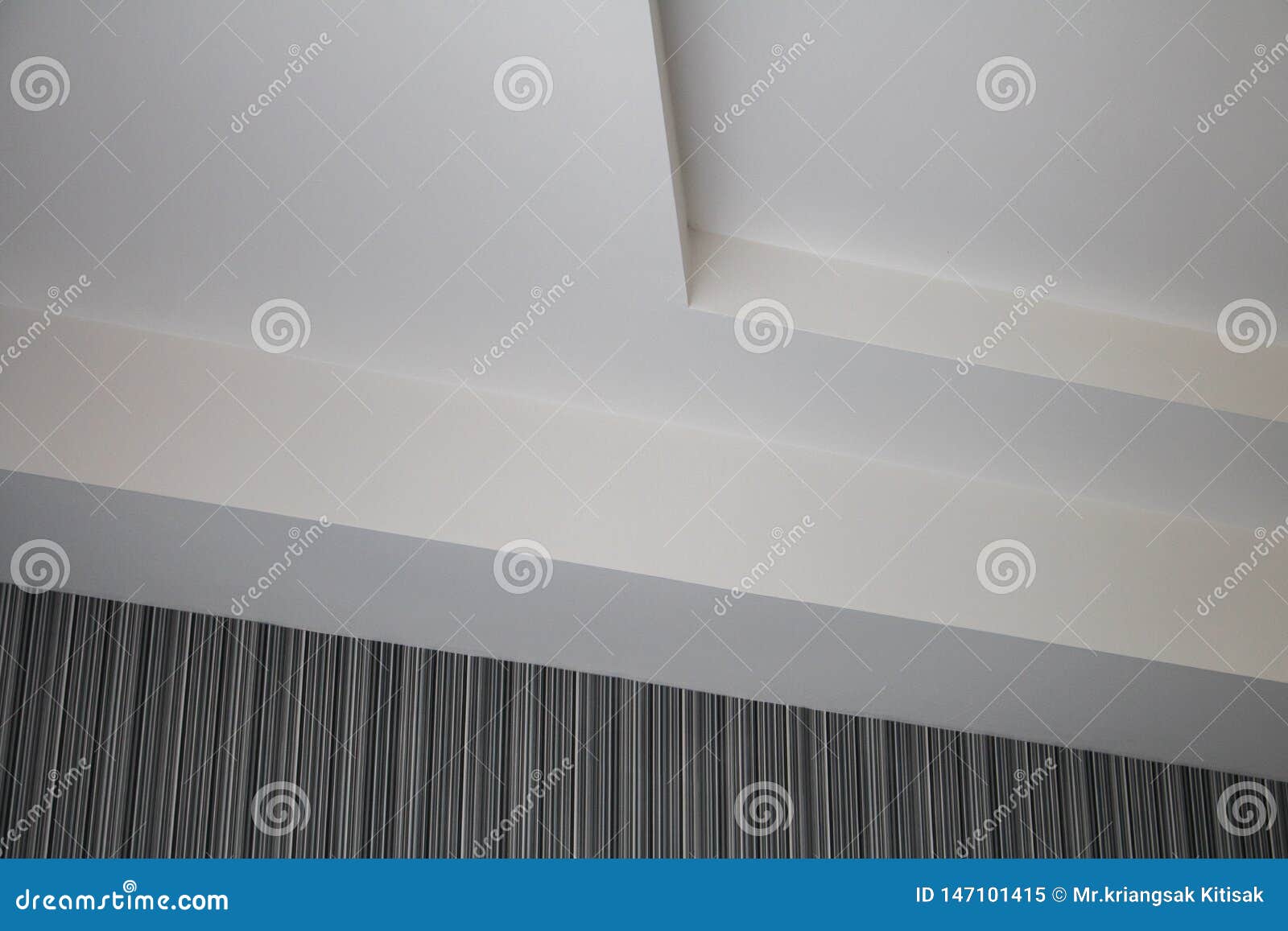 Abstract Room Stripe White Horizontal Pattern Wall Background. Stock