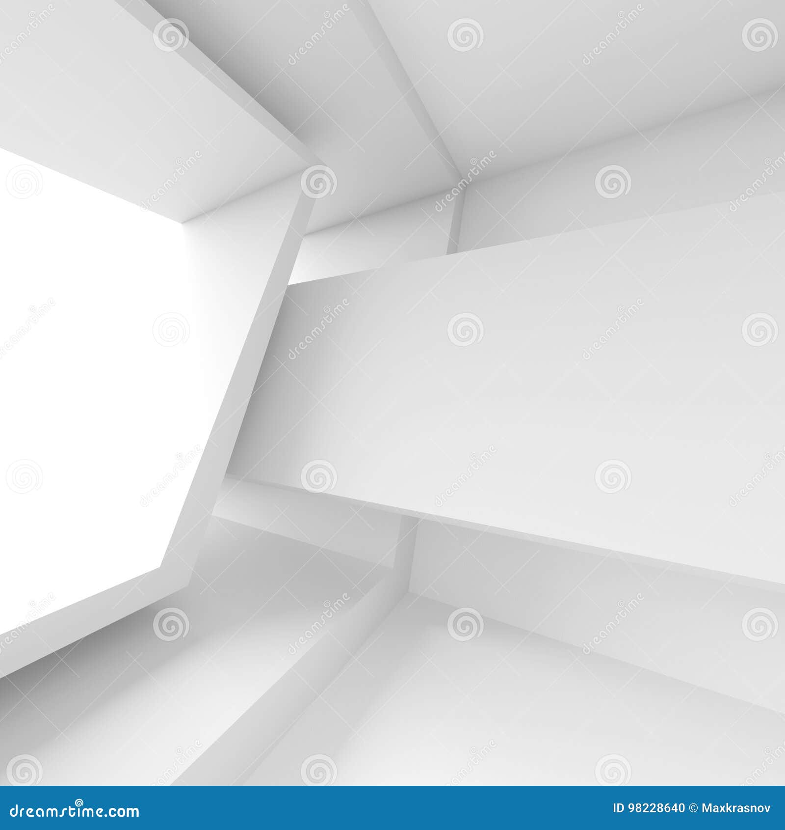 Abstract Room with Window. White Modern Interior Background Stock