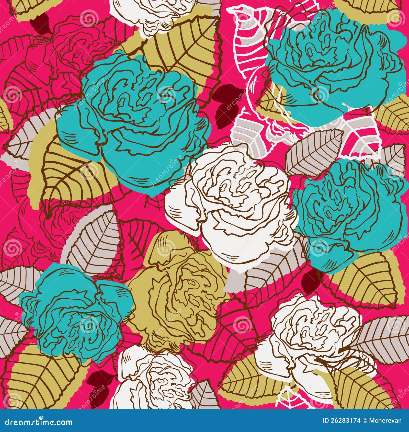 Abstract Rose Seamless Pattern Stock Vector Illustration of beauty