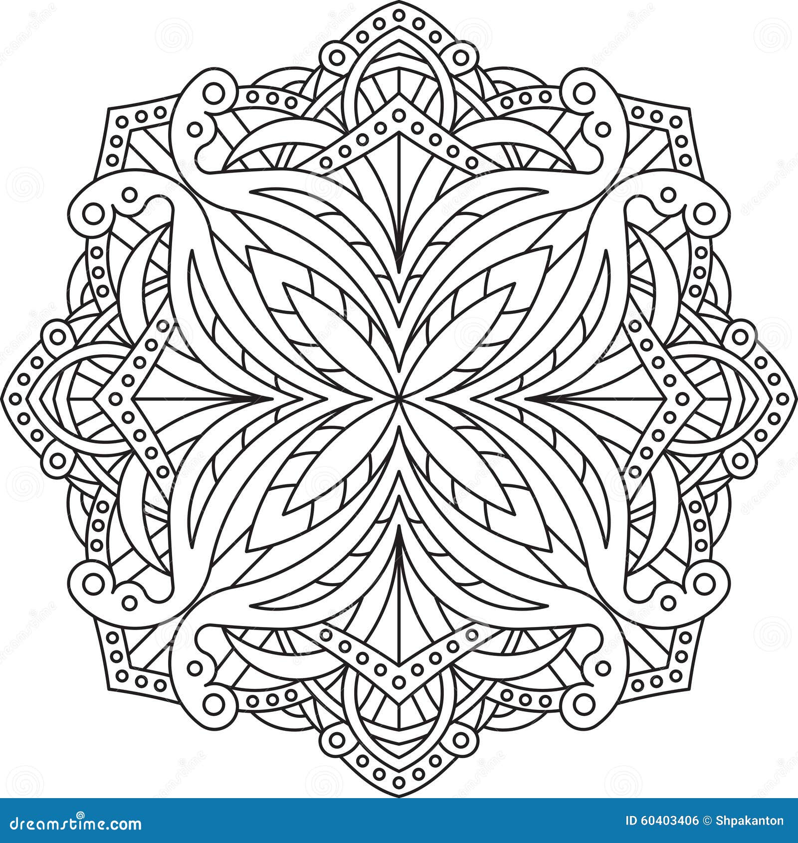 Stock Illustration Abstract Round Lace Design Mandala Decorative Element Image60403406