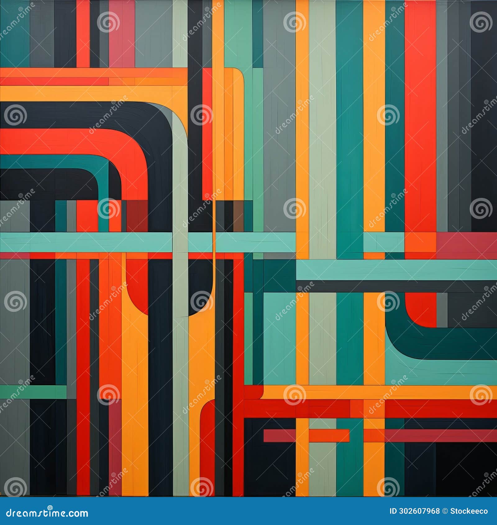 colorful abstract painting with dark orange and dark cyan
