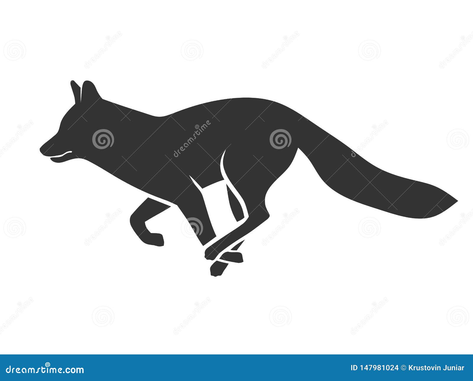 Abstract Running Fox Illustration Stock Vector Illustration of