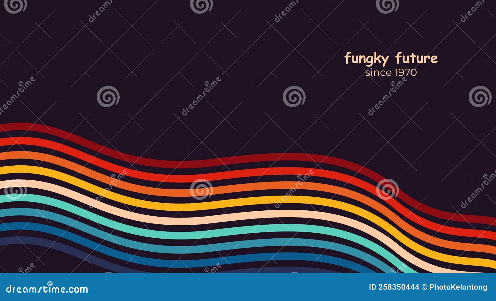 abstract 1970's background  in futuristic retro style with colorful lines.  